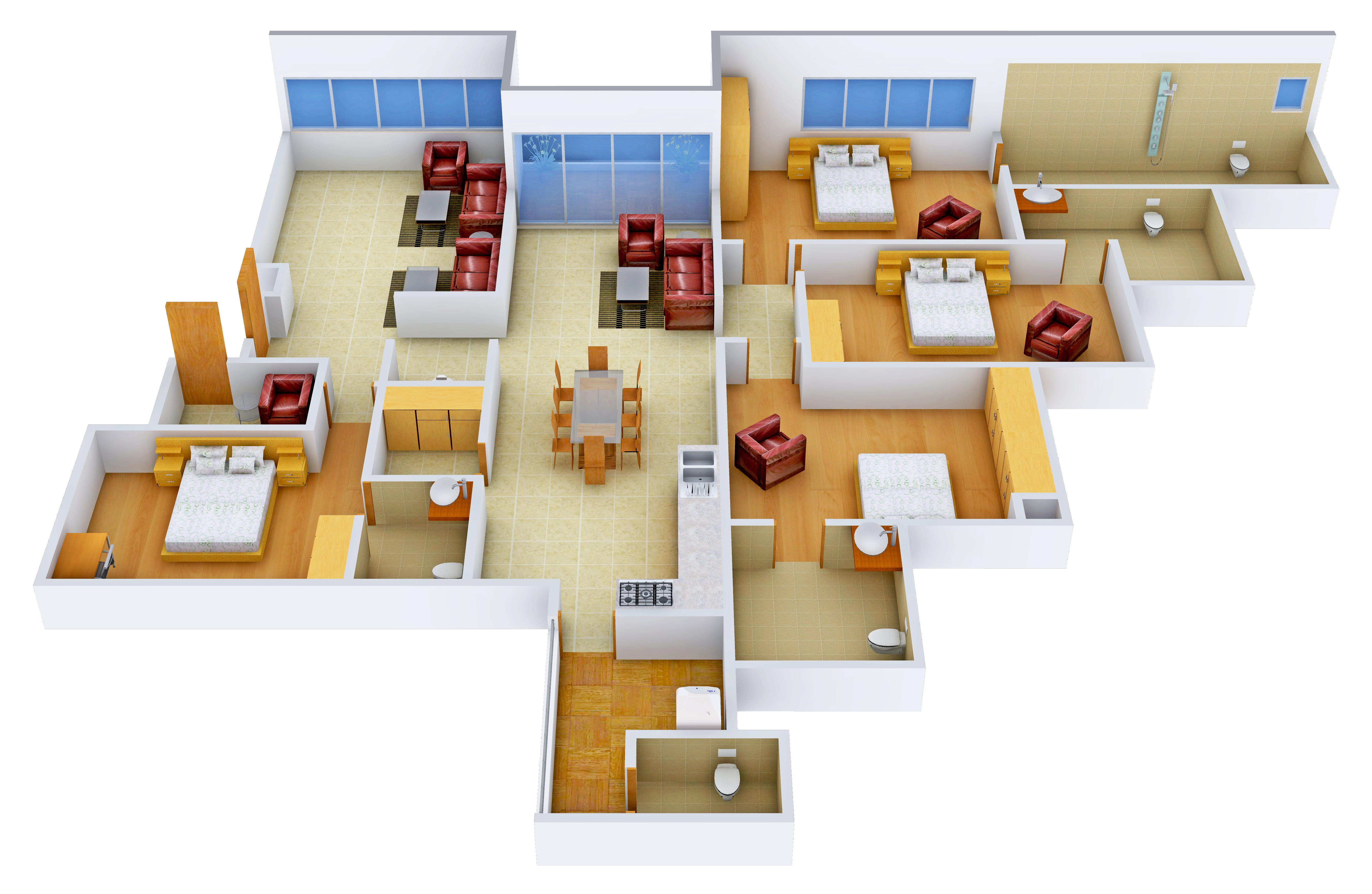 3DFloorPlan of Trilokesh Gulmohar Auris