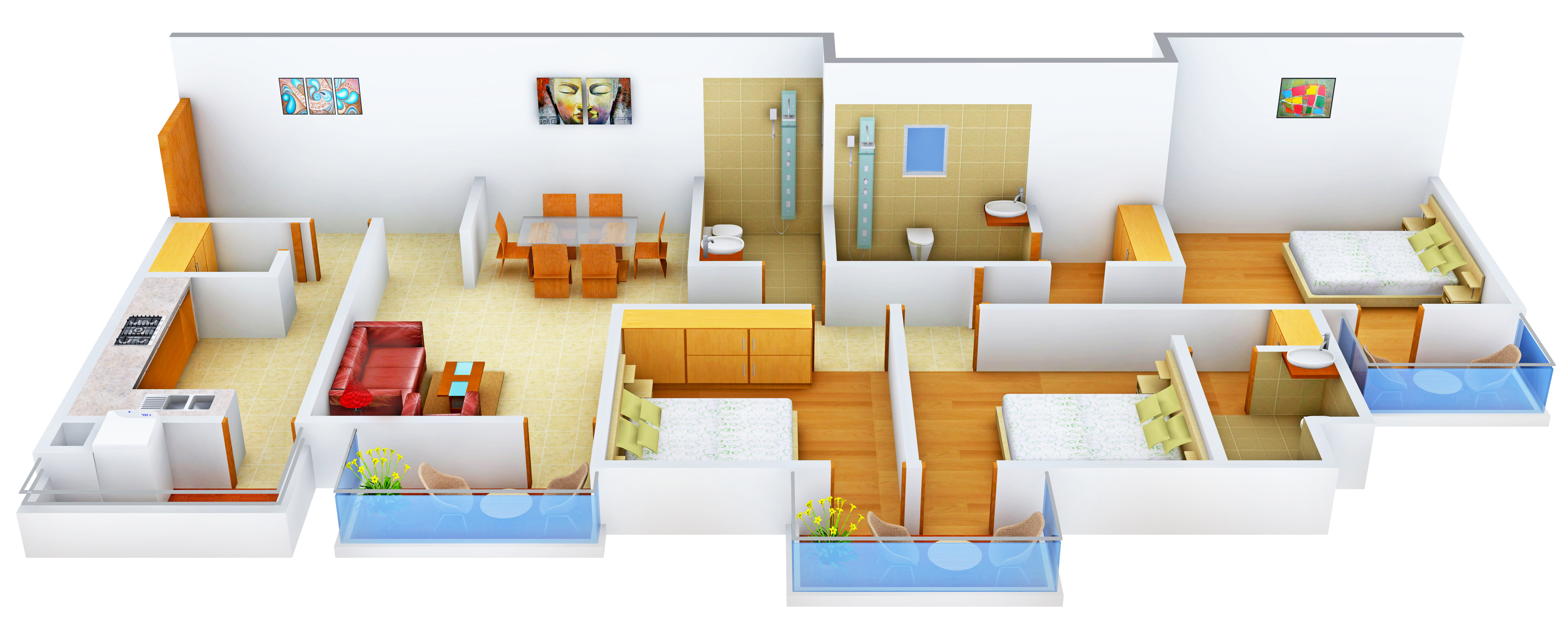 3DFloorPlan of TDI Wellington Heights Extension