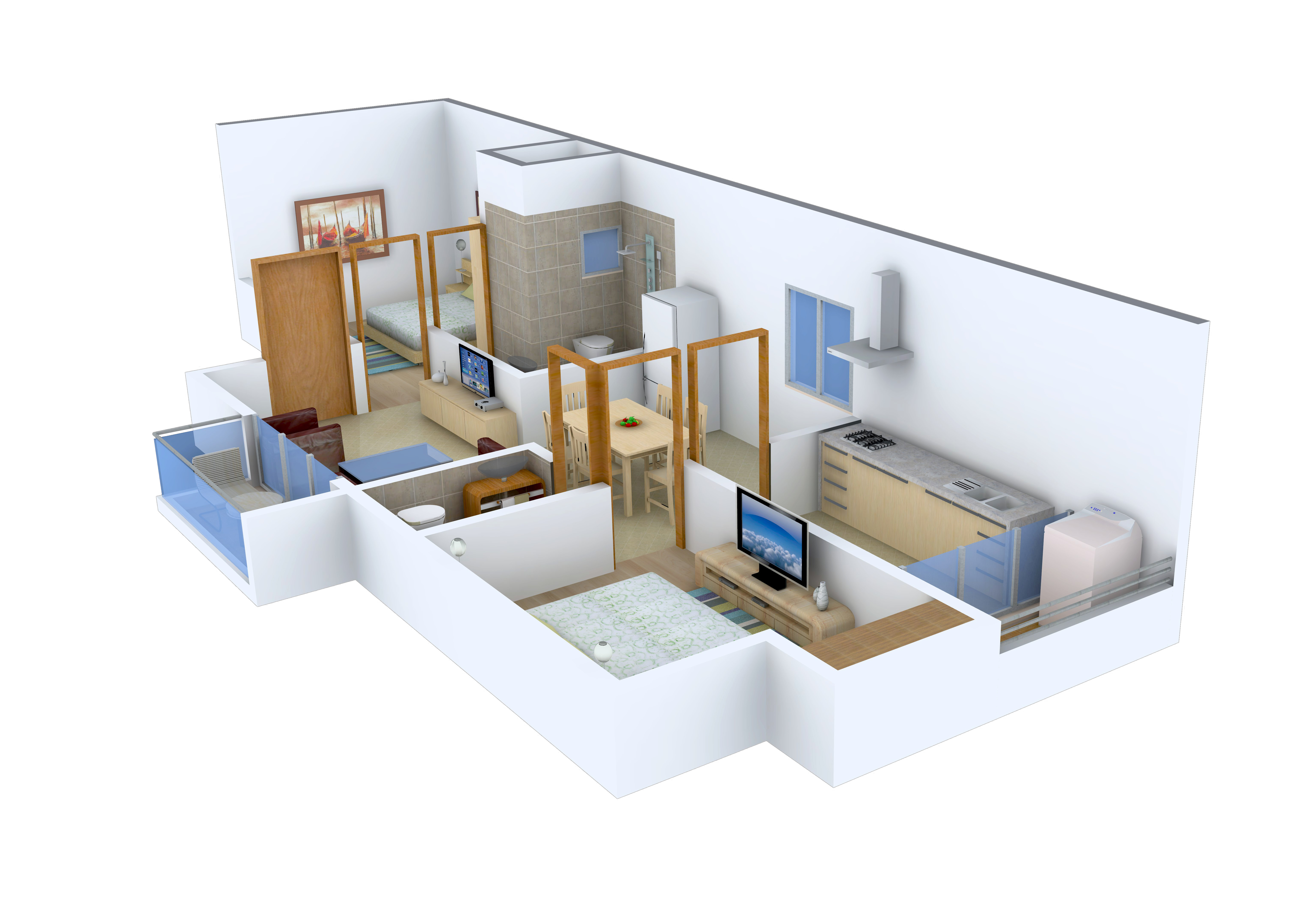 3DFloorPlan of Rajkham Orchid