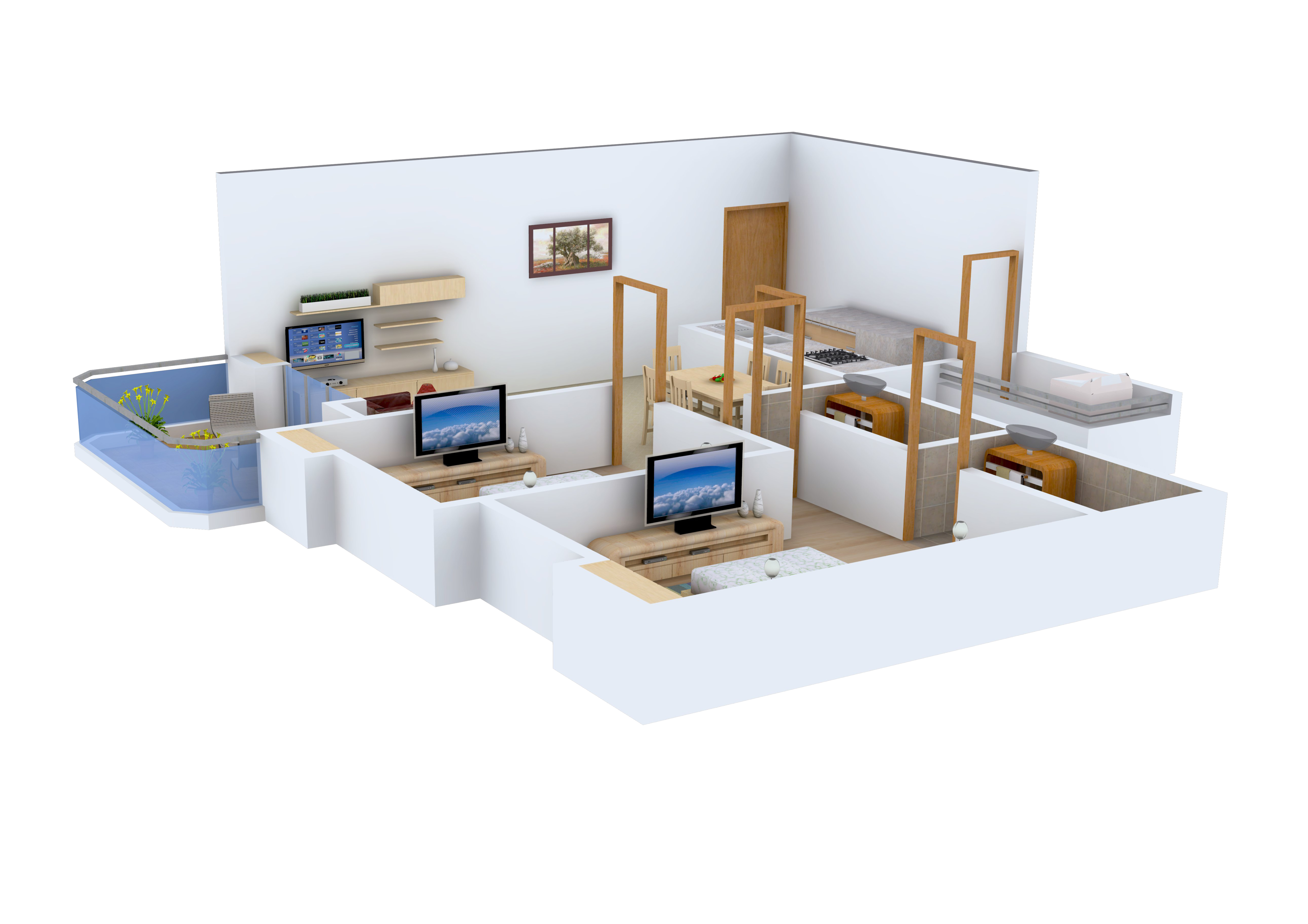 3DFloorPlan of Gulmohar Goldcoast