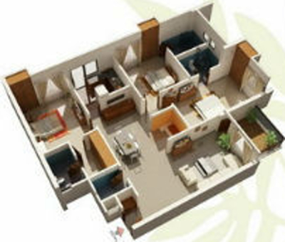 3DFloorPlan of Ashadeep Gulmohar Walkup Apartment