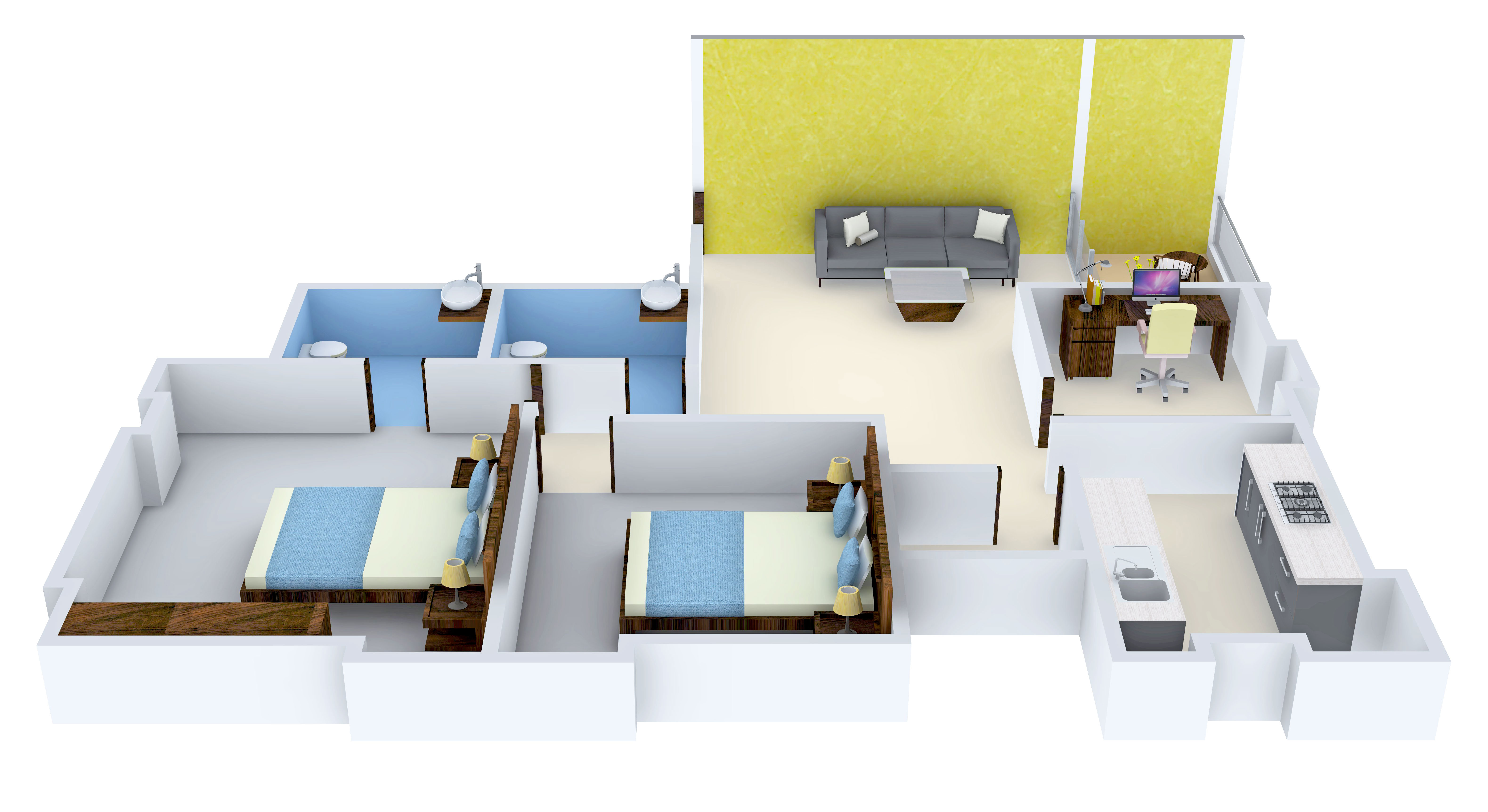 3DFloorPlan of AV Basant Bahar