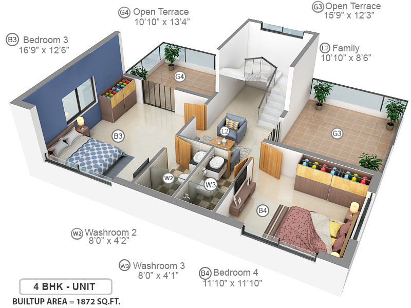 3DFloorPlan of Bloomsbury Convicity Villas