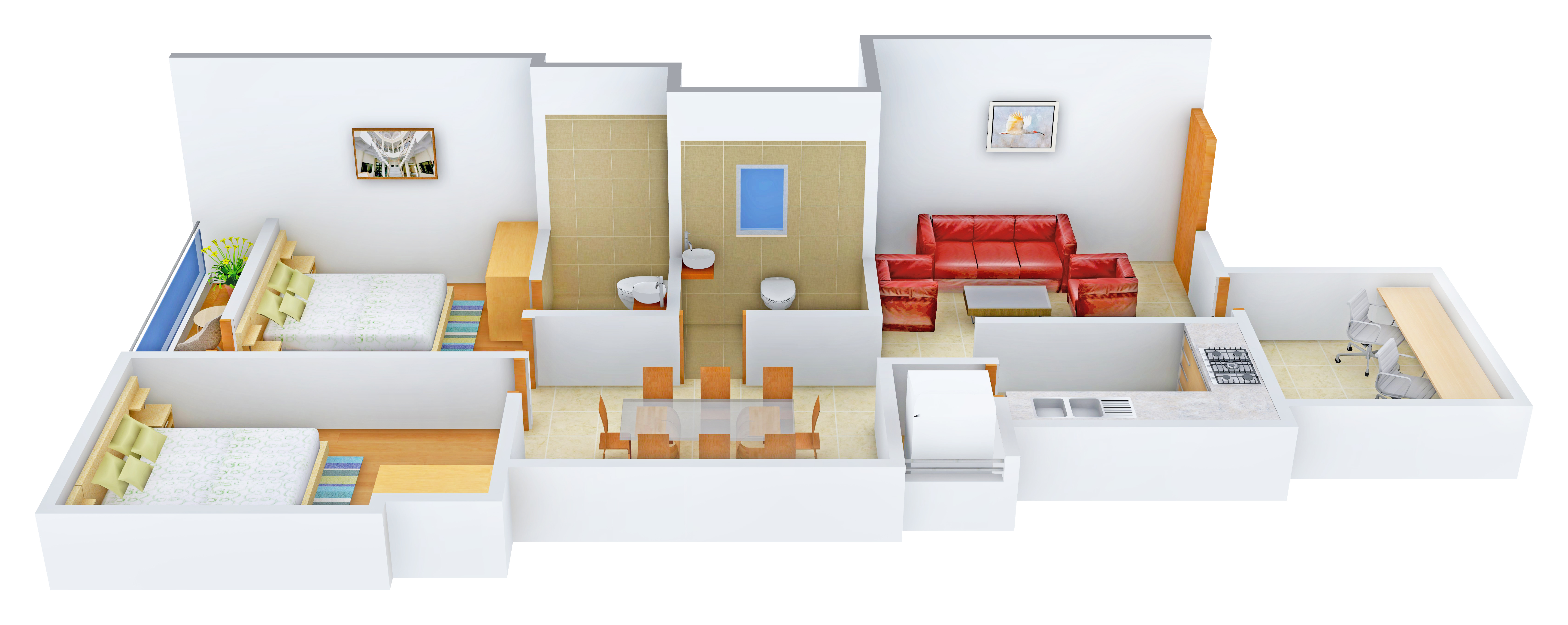 3DFloorPlan of Kgeyes Veda Ranghaa Nivas