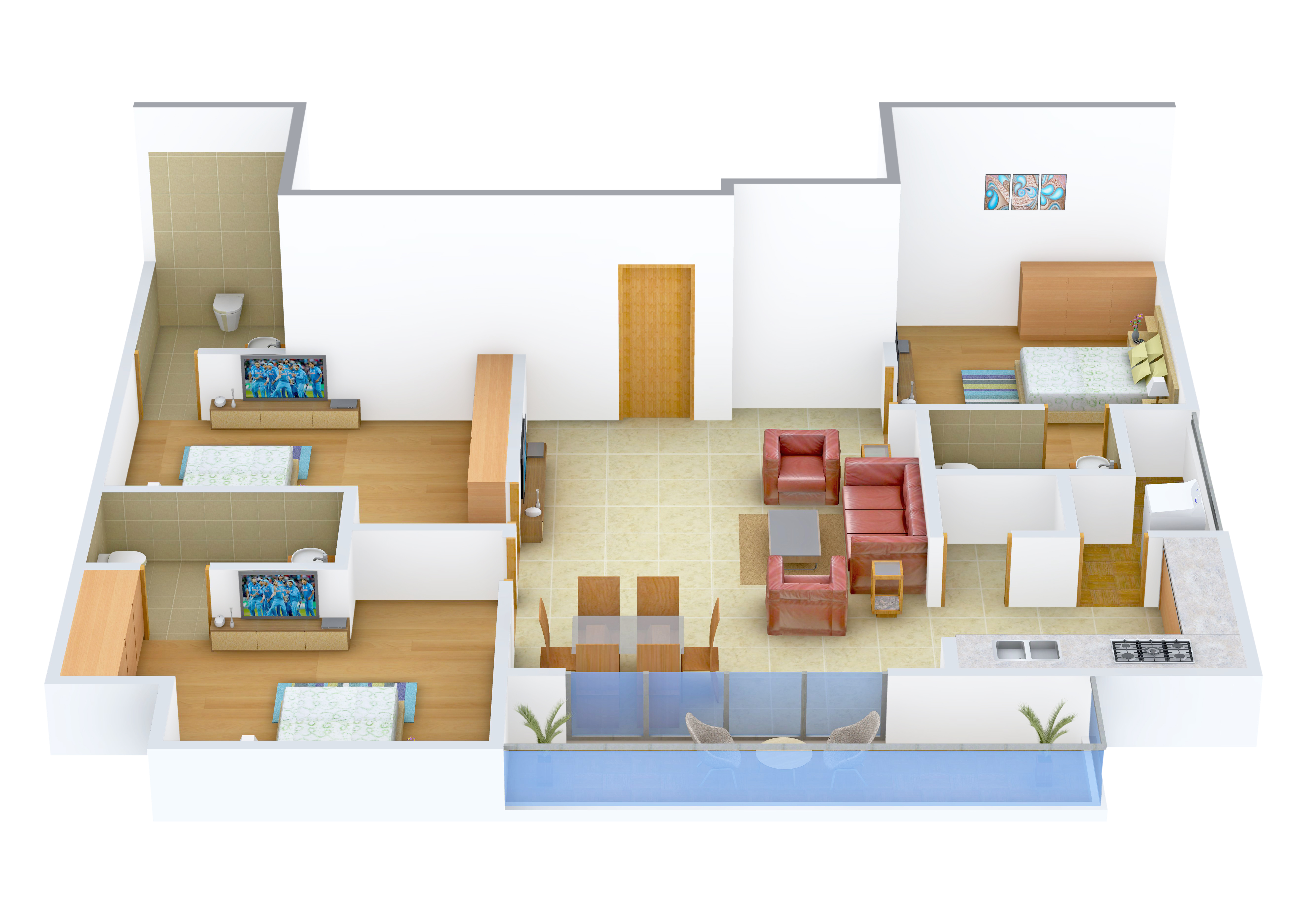 3DFloorPlan of Bhoomi Qubed