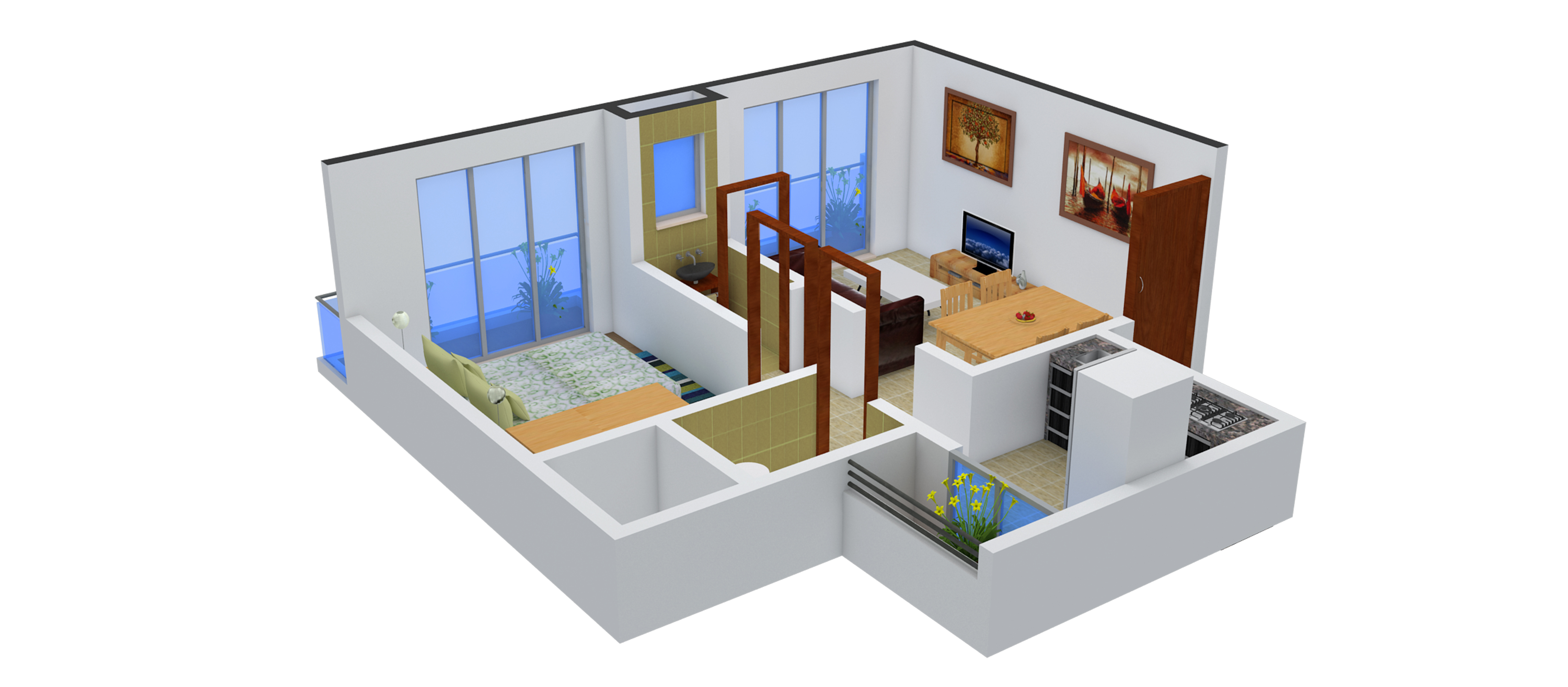 3DFloorPlan of Mango Shubhvasant