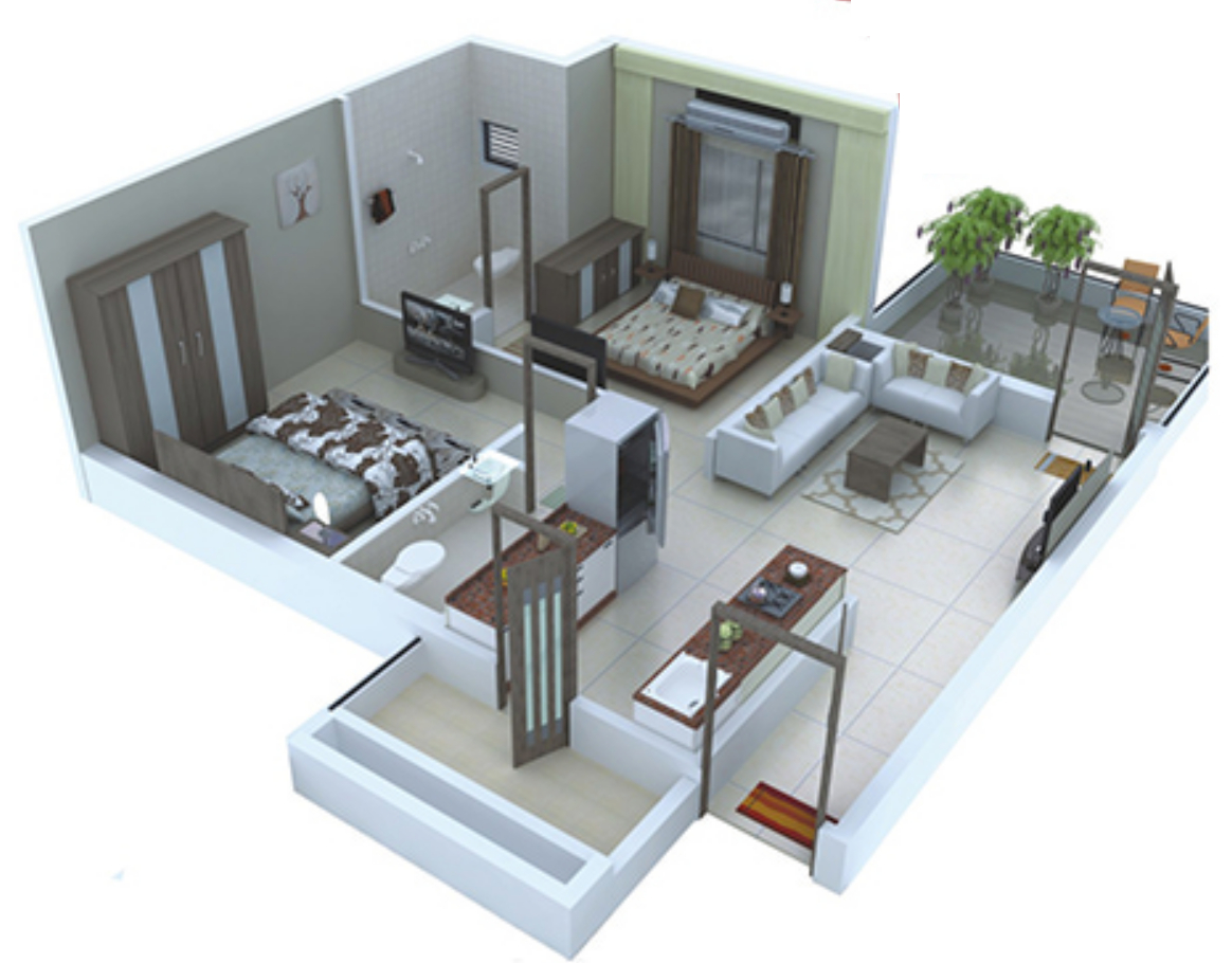 3DFloorPlan of Pushkar Spring Garden Phase 2