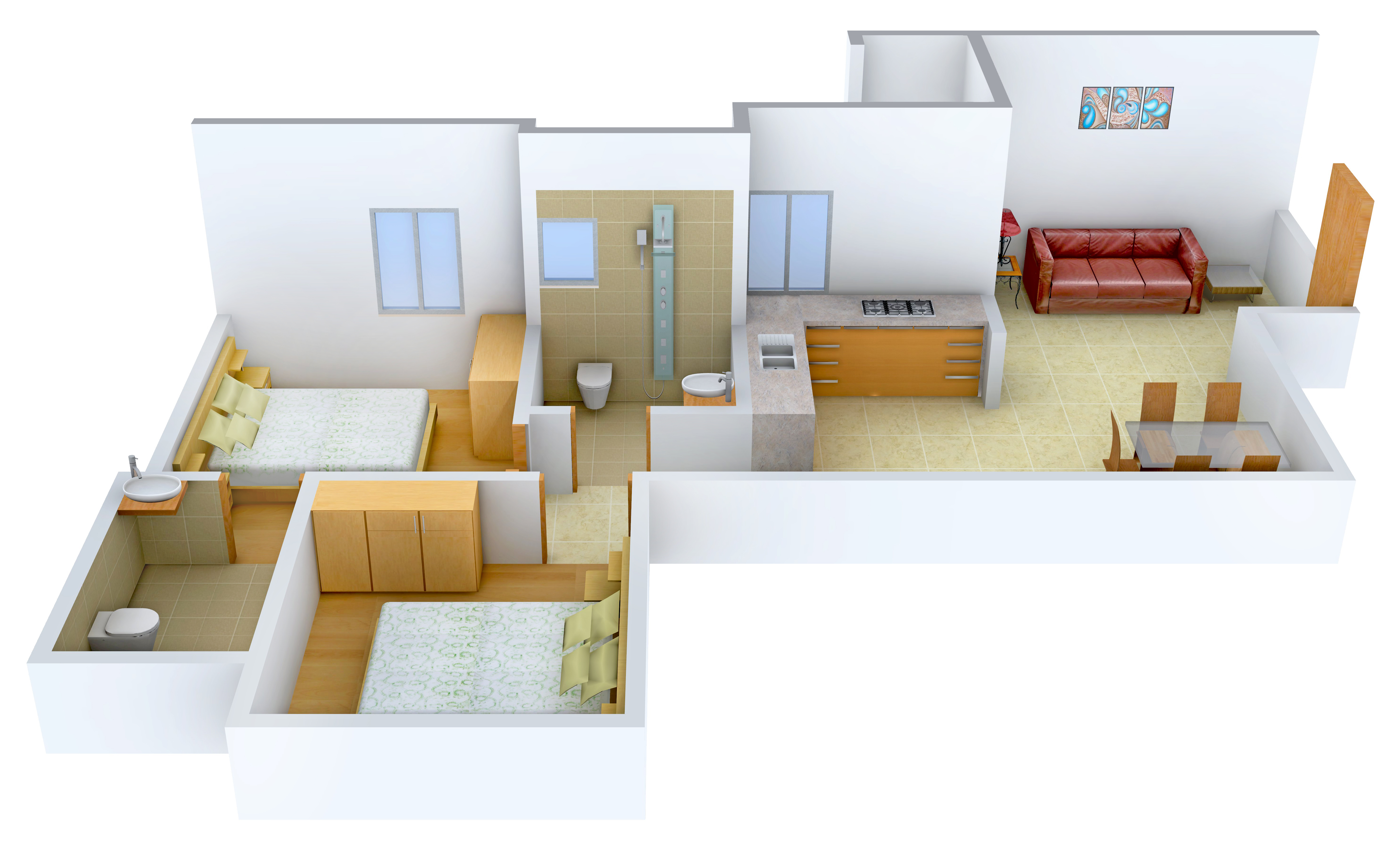 3DFloorPlan of Manjooran Scarlet