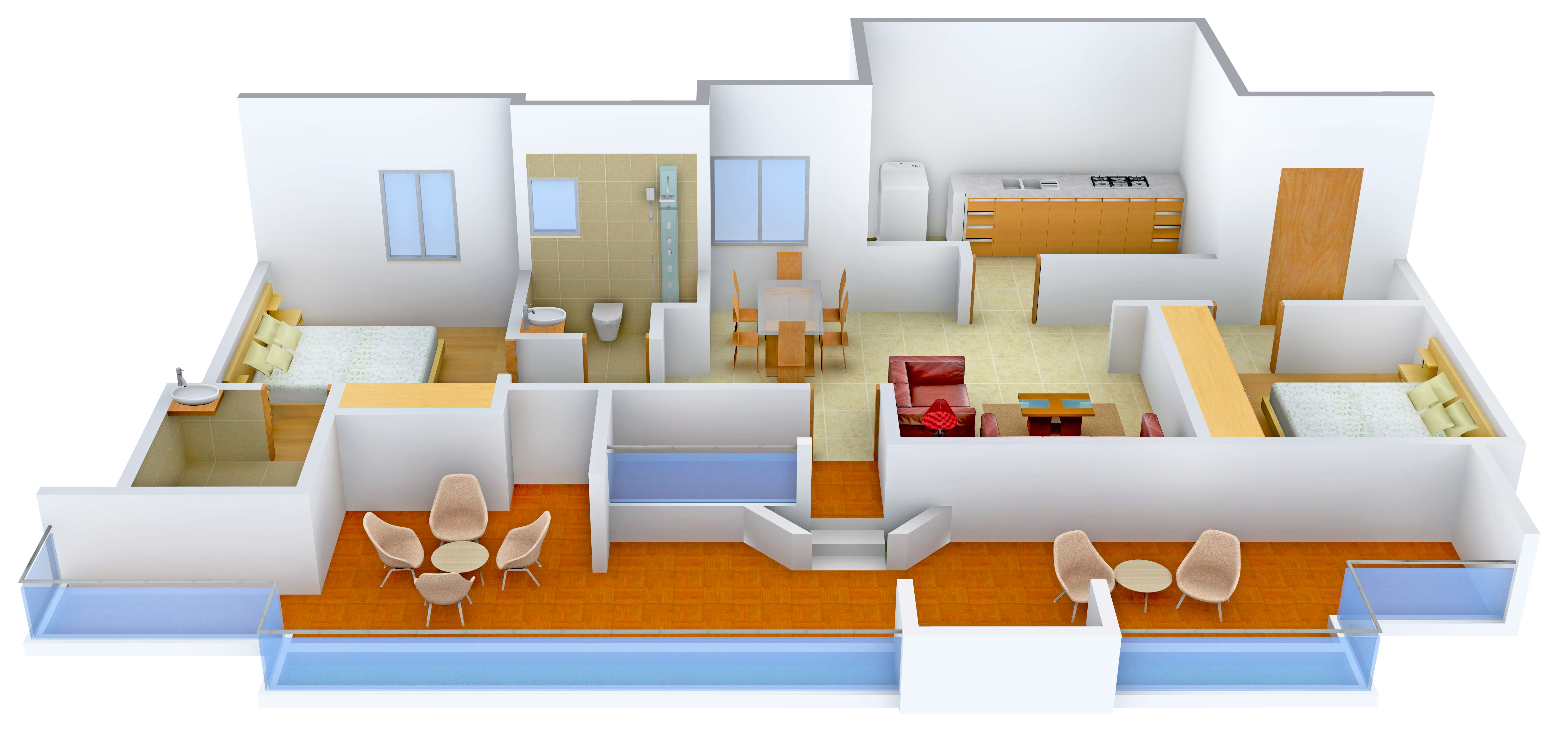 3DFloorPlan of Manjooran Scarlet
