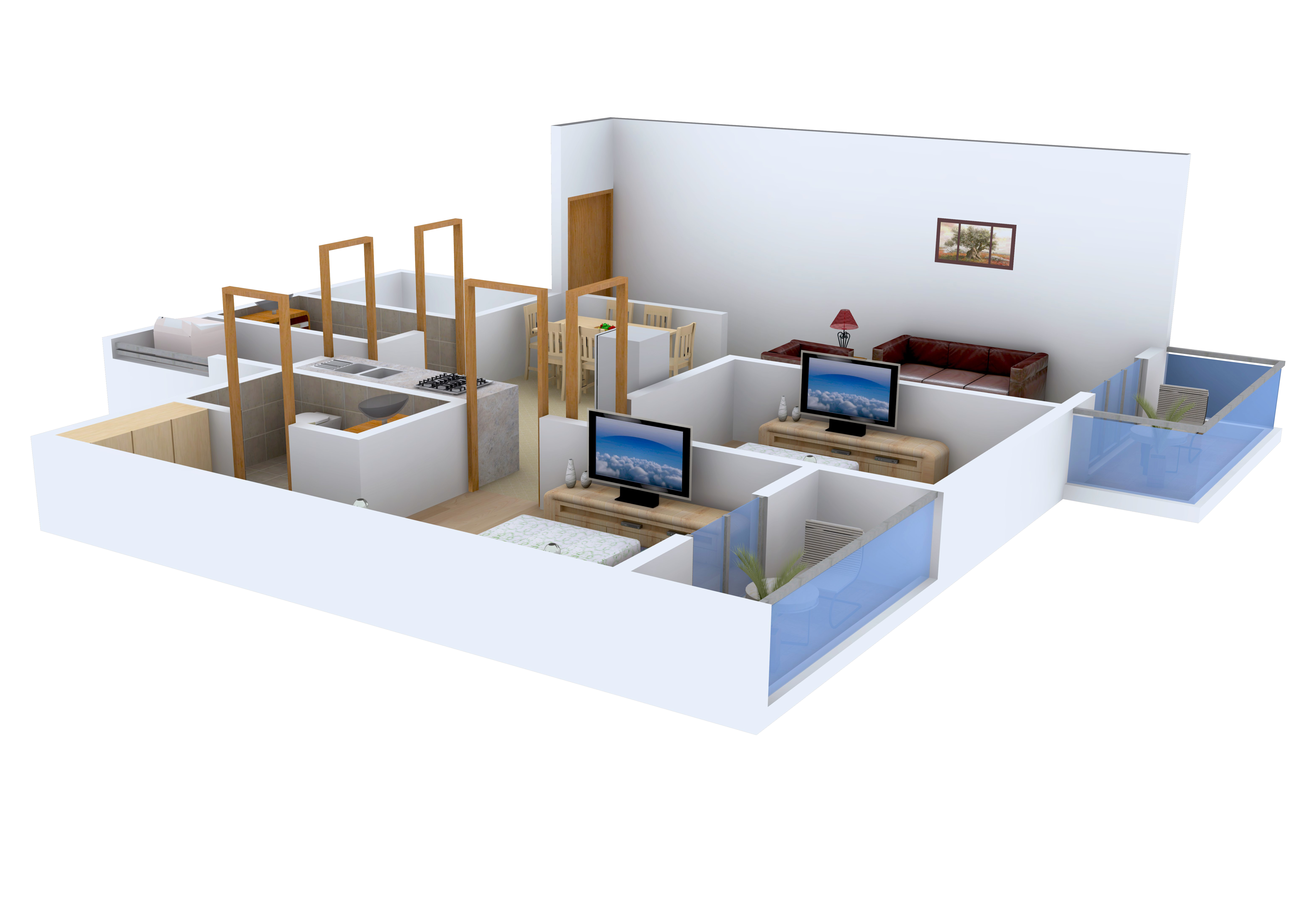 3DFloorPlan of i1 Gouthami Meadows