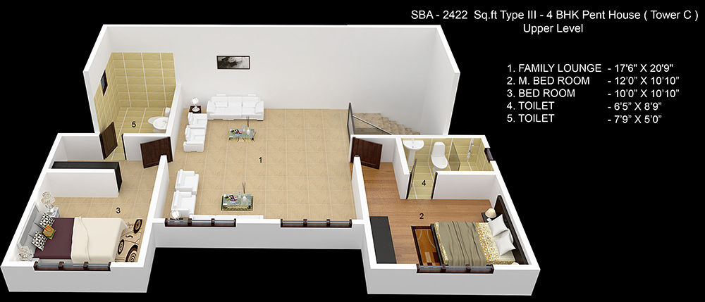 Upper Level Penthouse Plan