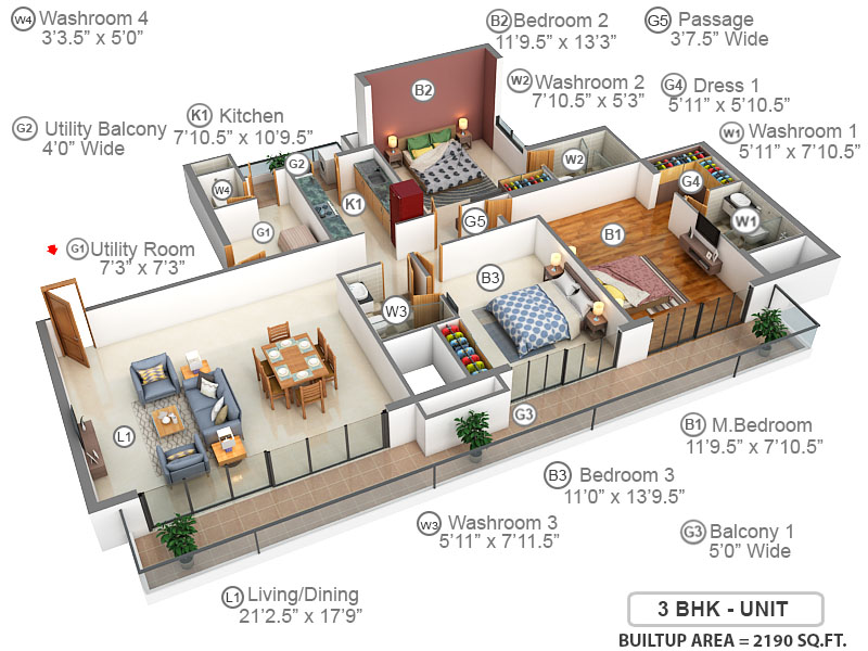 3DFloorPlan of ACE Parkway
