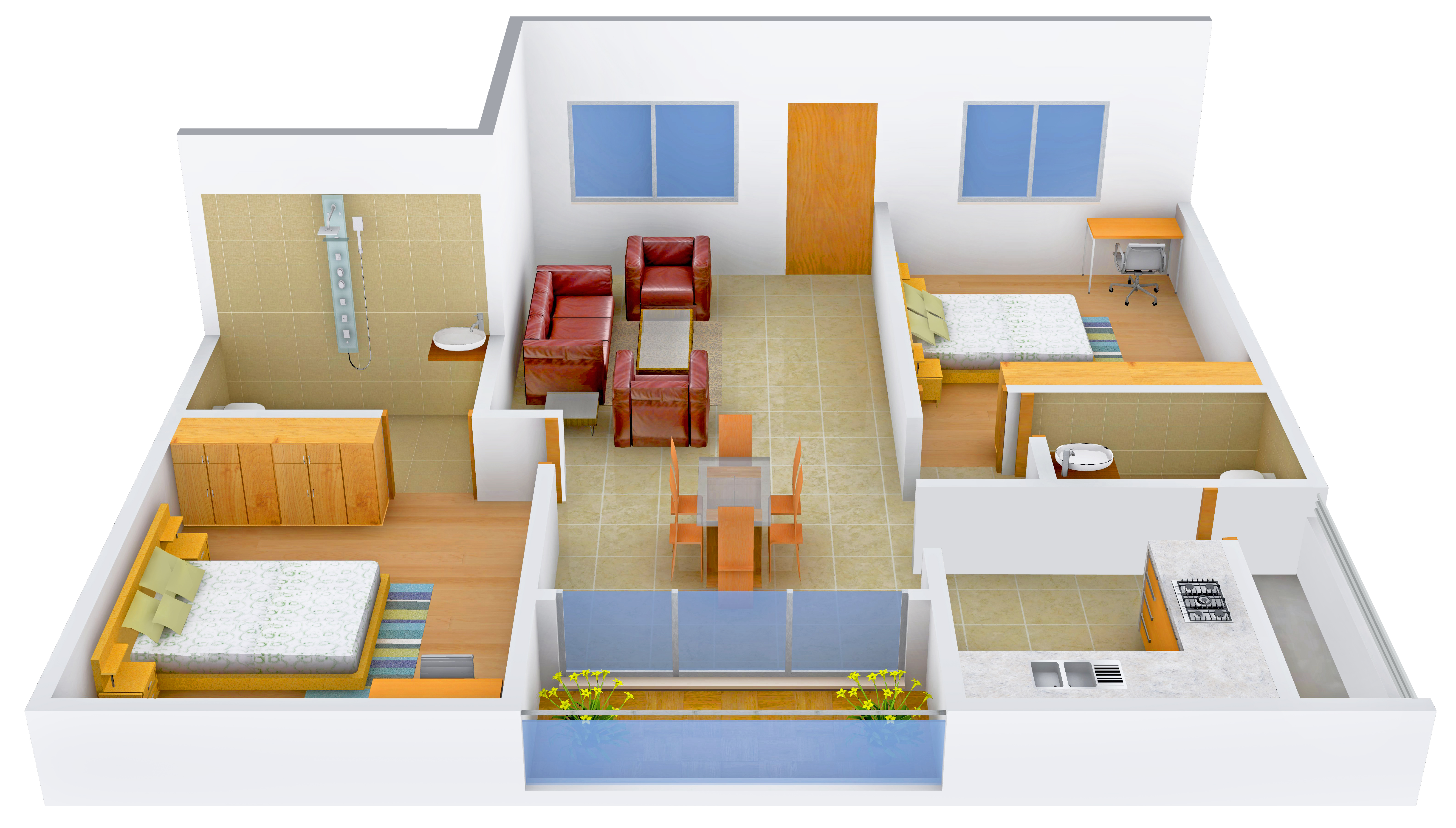 3DFloorPlan of Deccan Greens