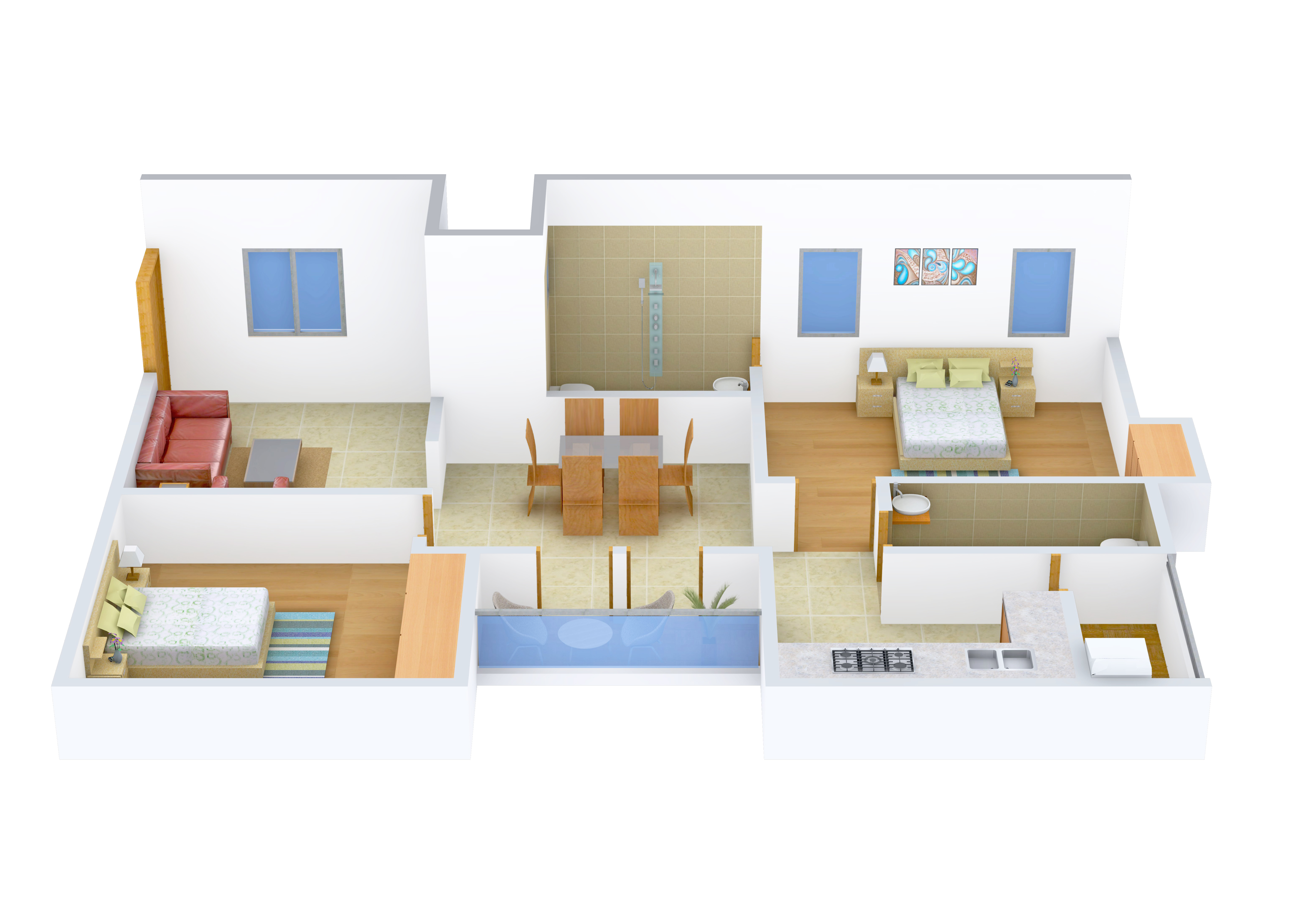 3DFloorPlan of Kirthika Vaanavil