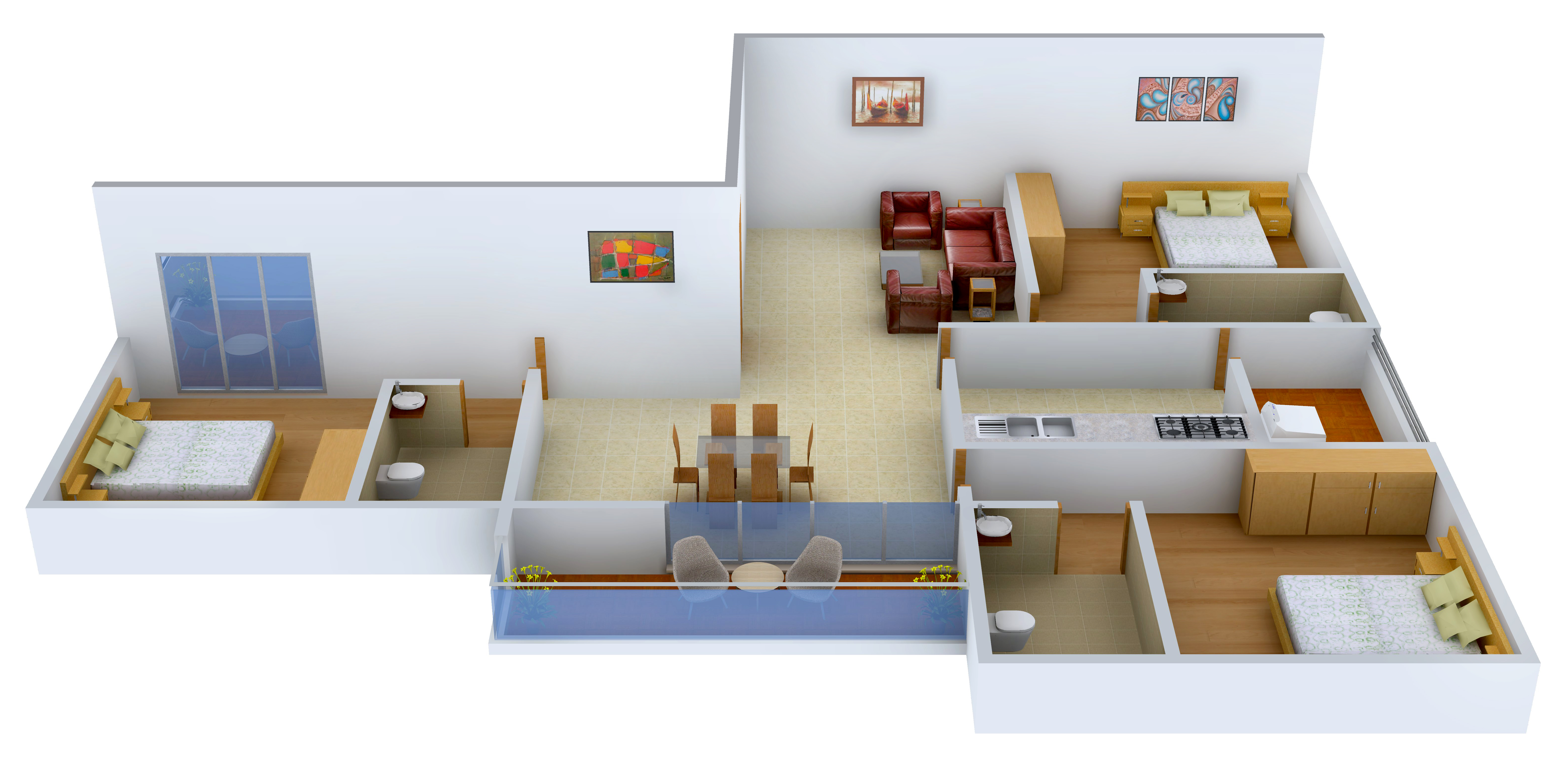3DFloorPlan of Cordial Prabha