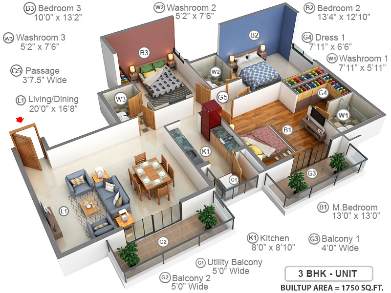 3DFloorPlan of ACE Parkway