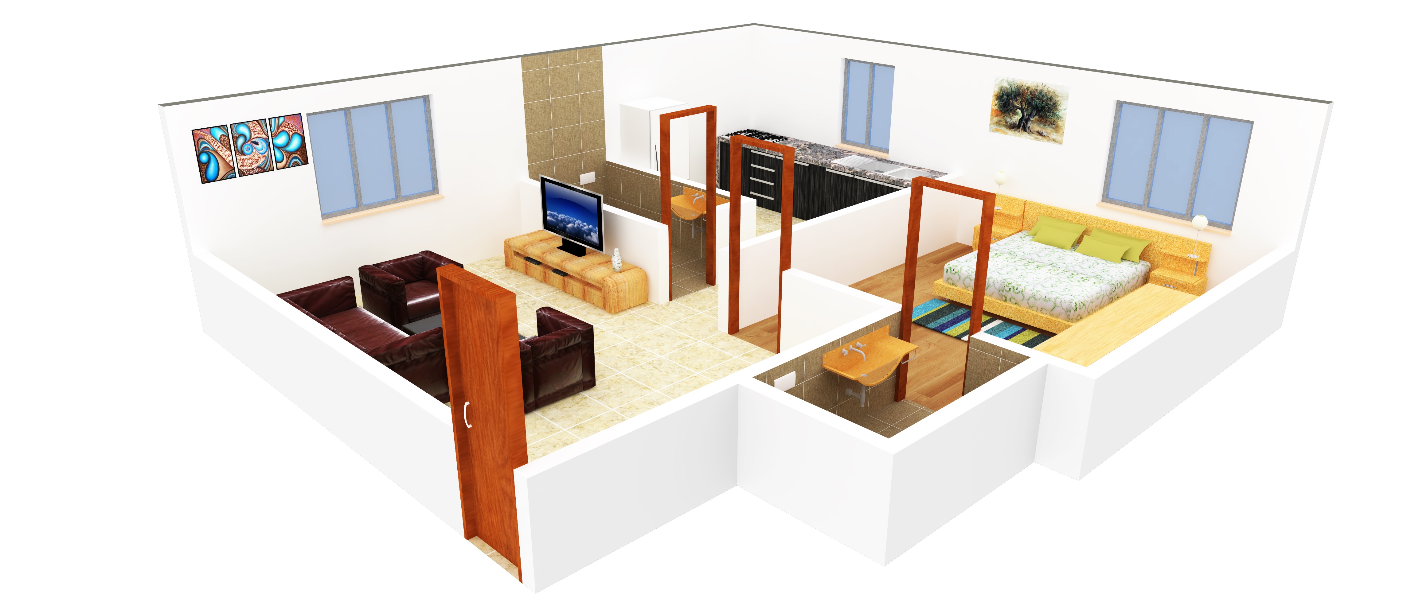 3DFloorPlan of Sunpark Shreyas