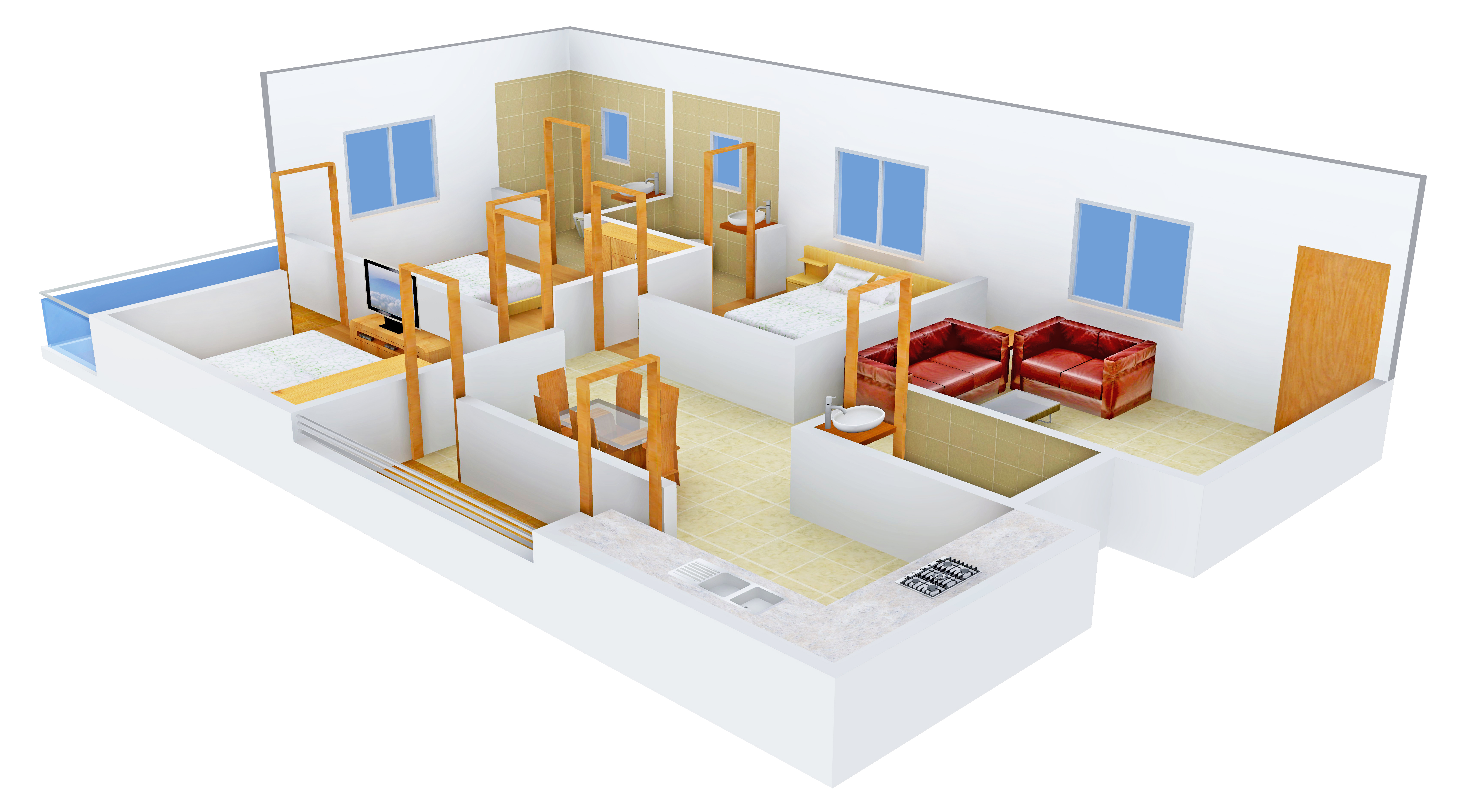3DFloorPlan of Maa Sunrise Heights