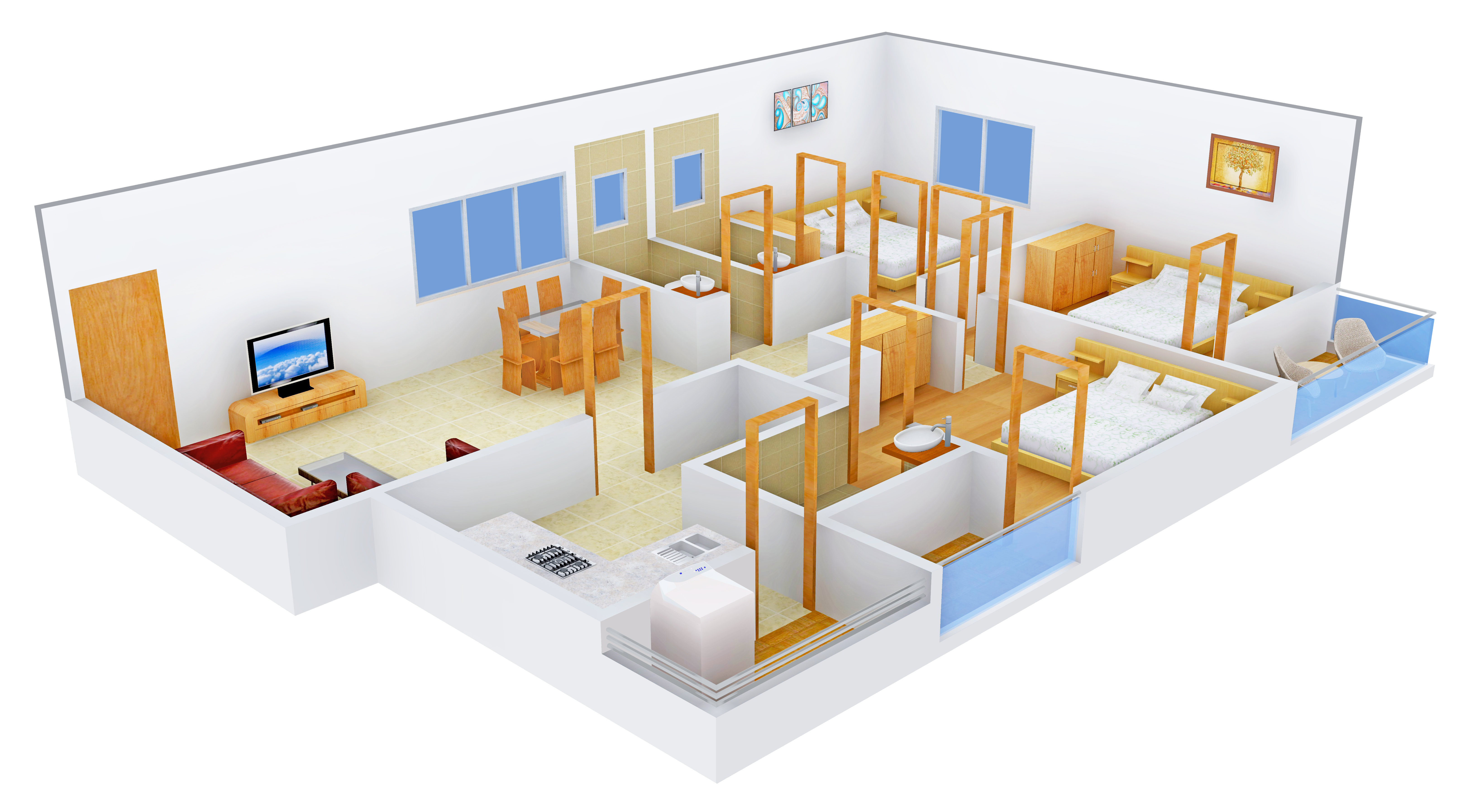 3DFloorPlan of Maa Sunrise Heights