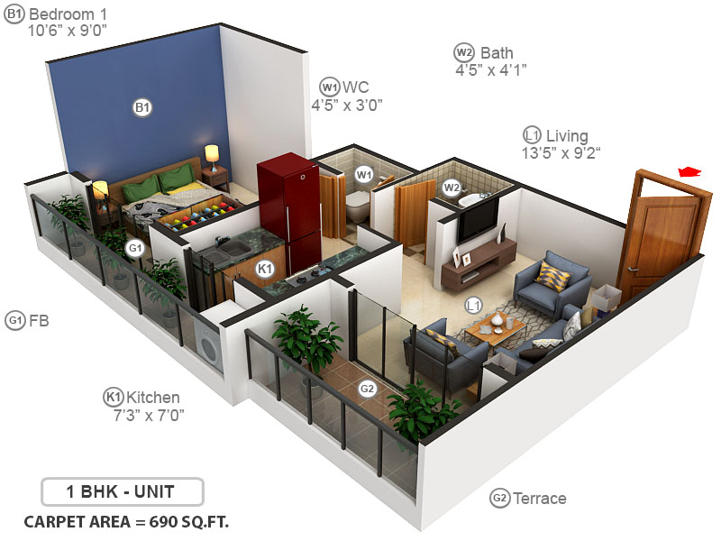 3DFloorPlan of Bhagwati Bella Vista