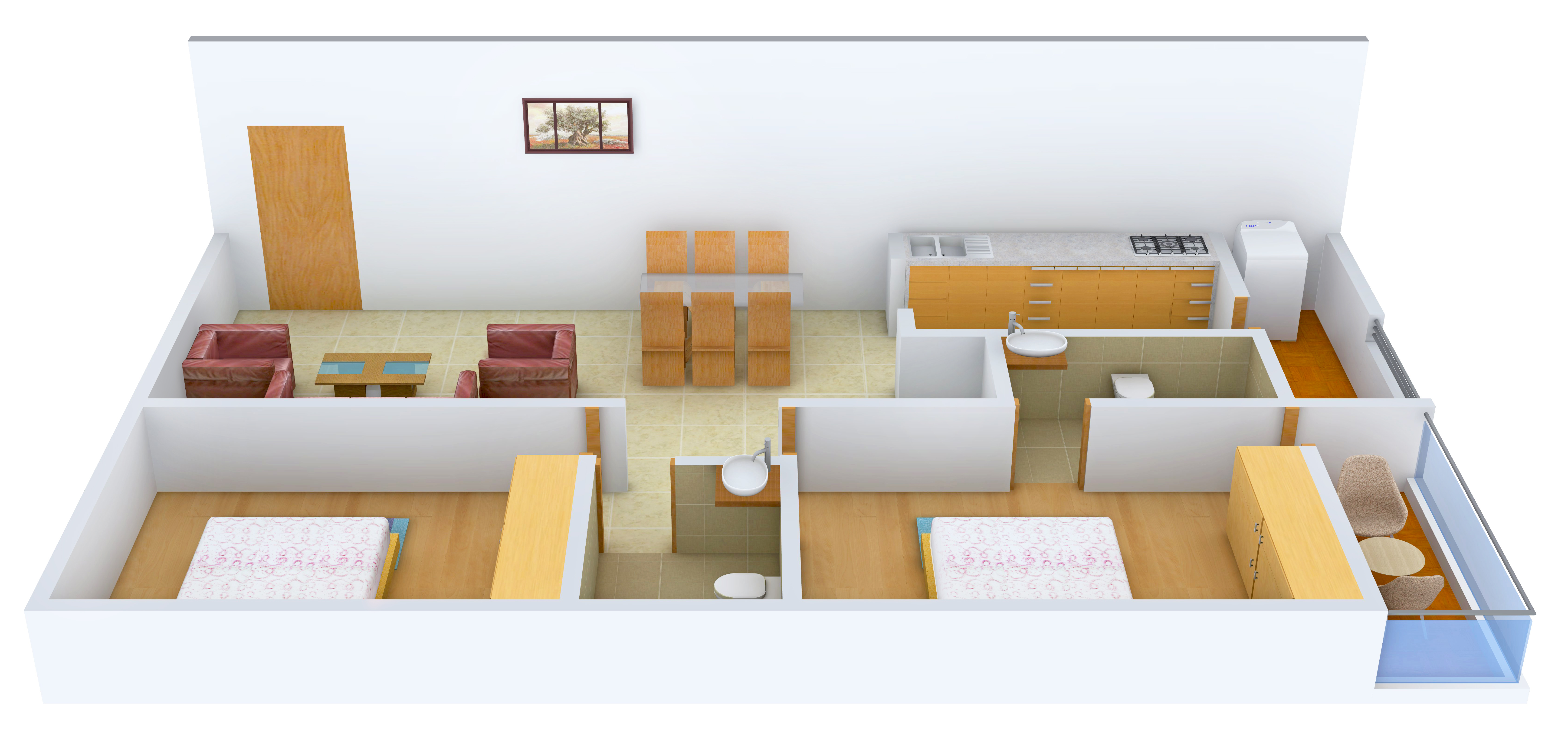 3DFloorPlan of Unitech Blossoms