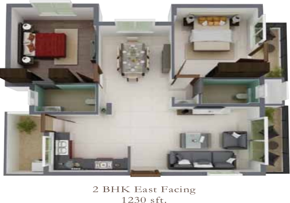 3DFloorPlan of Meenakshi North Avenue