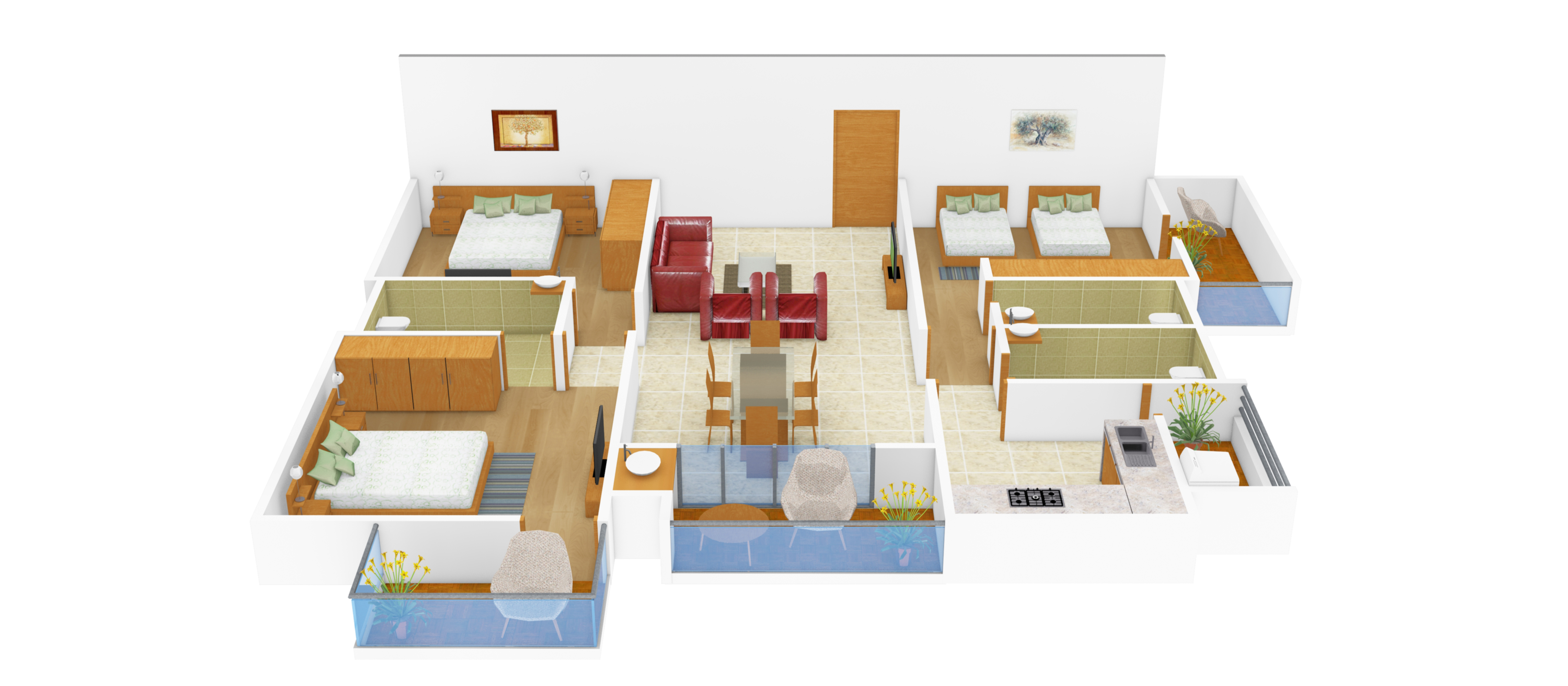 3DFloorPlan of Sree Malyadri Saideep Hulas