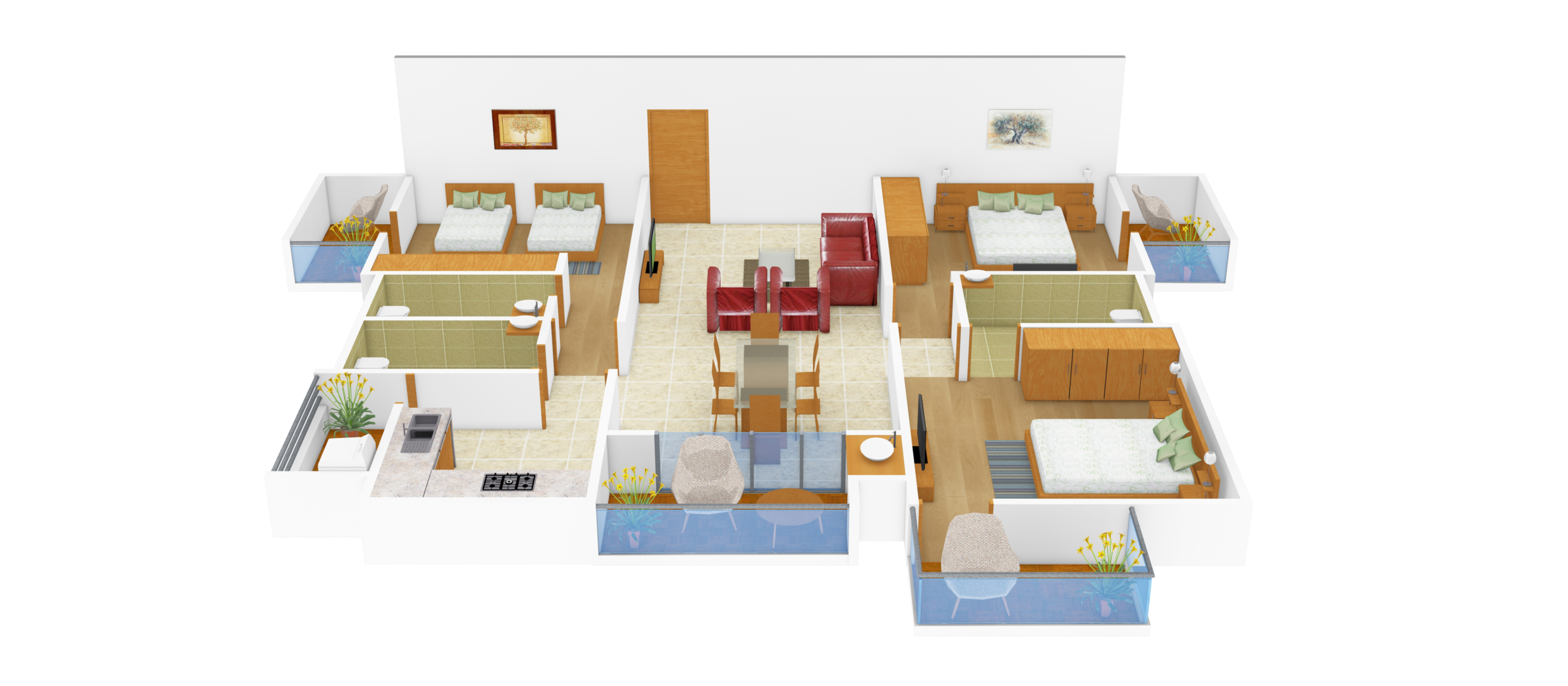 3DFloorPlan of Sree Malyadri Saideep Hulas