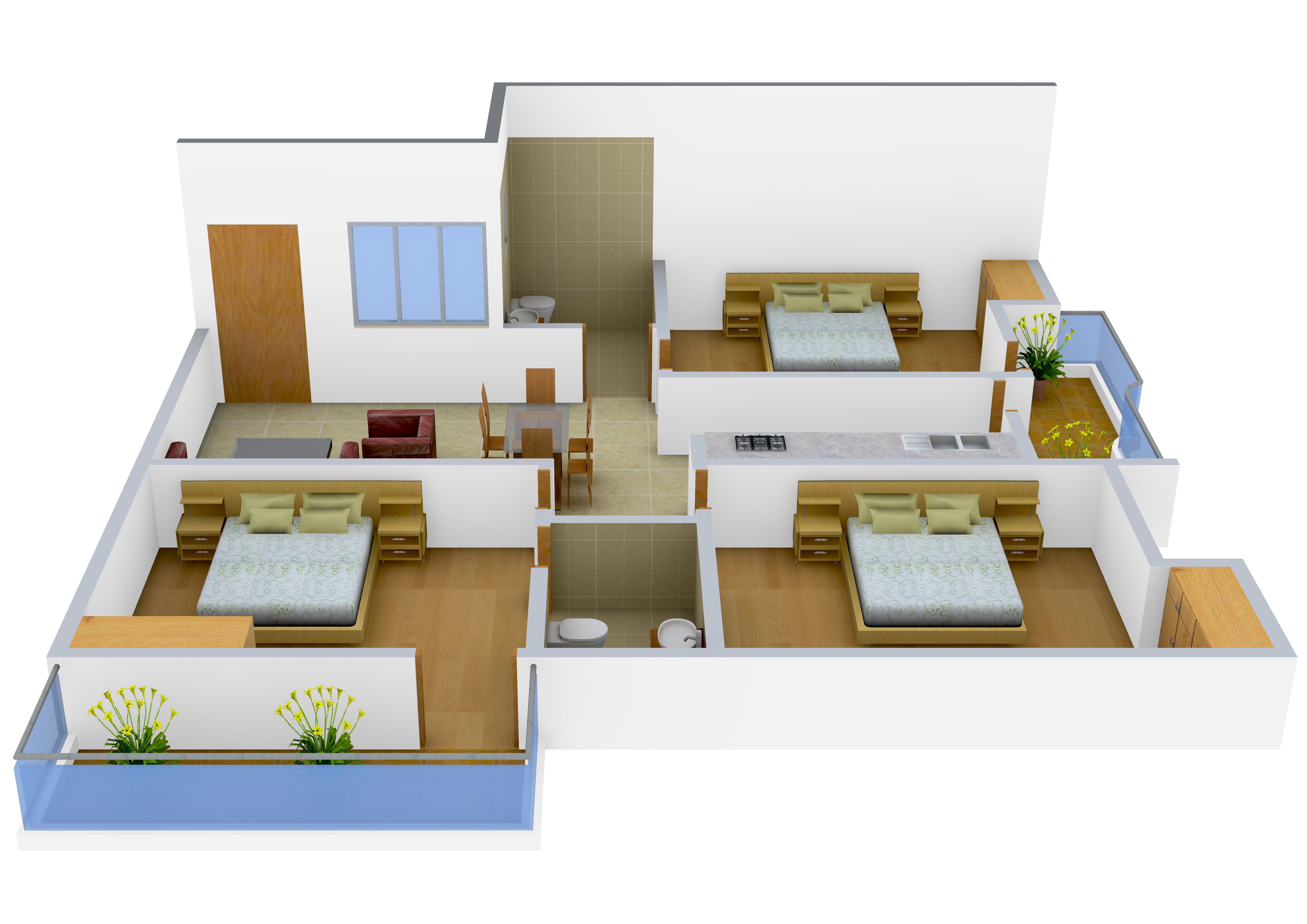 3DFloorPlan of Sheetalnath Paradise