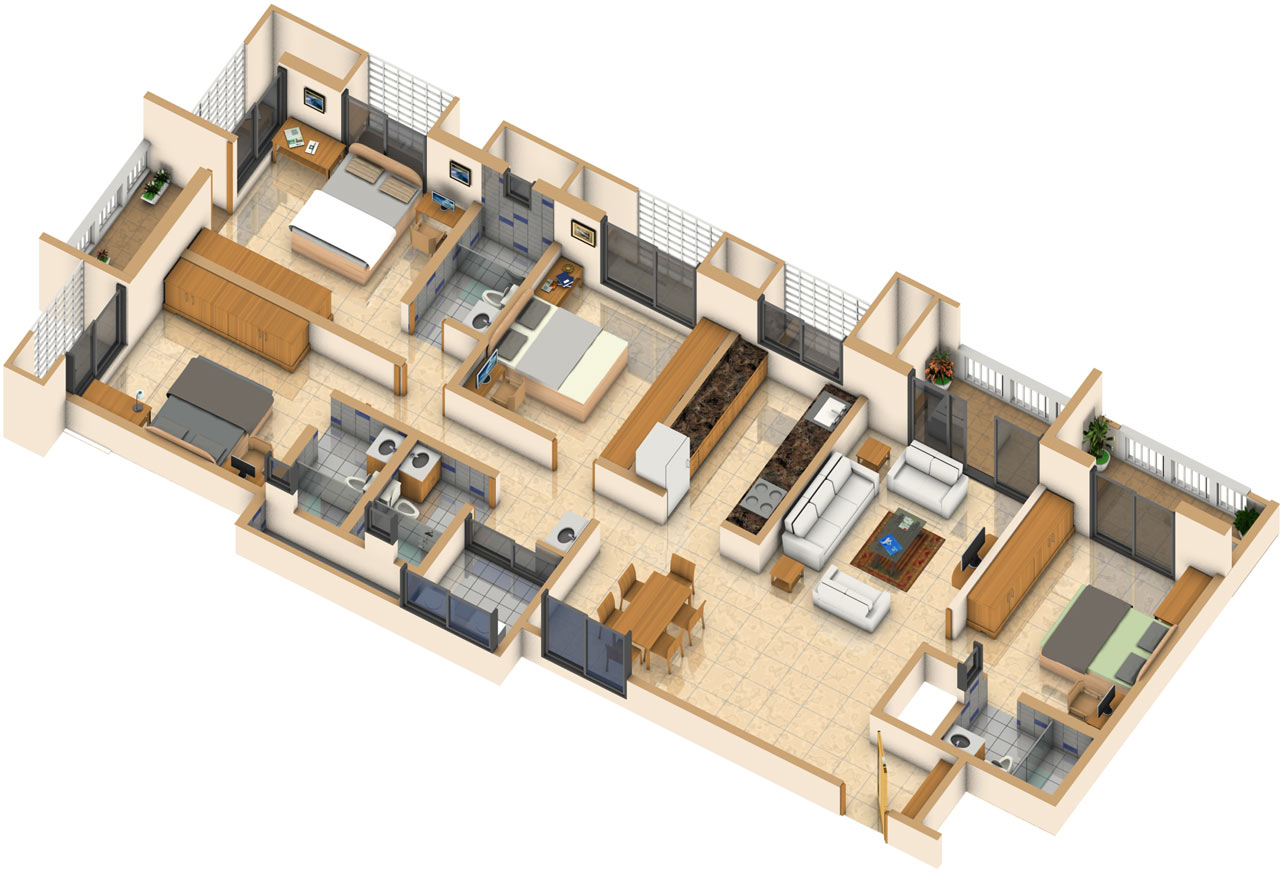 3DFloorPlan of Grasslands Blue Berry Woods