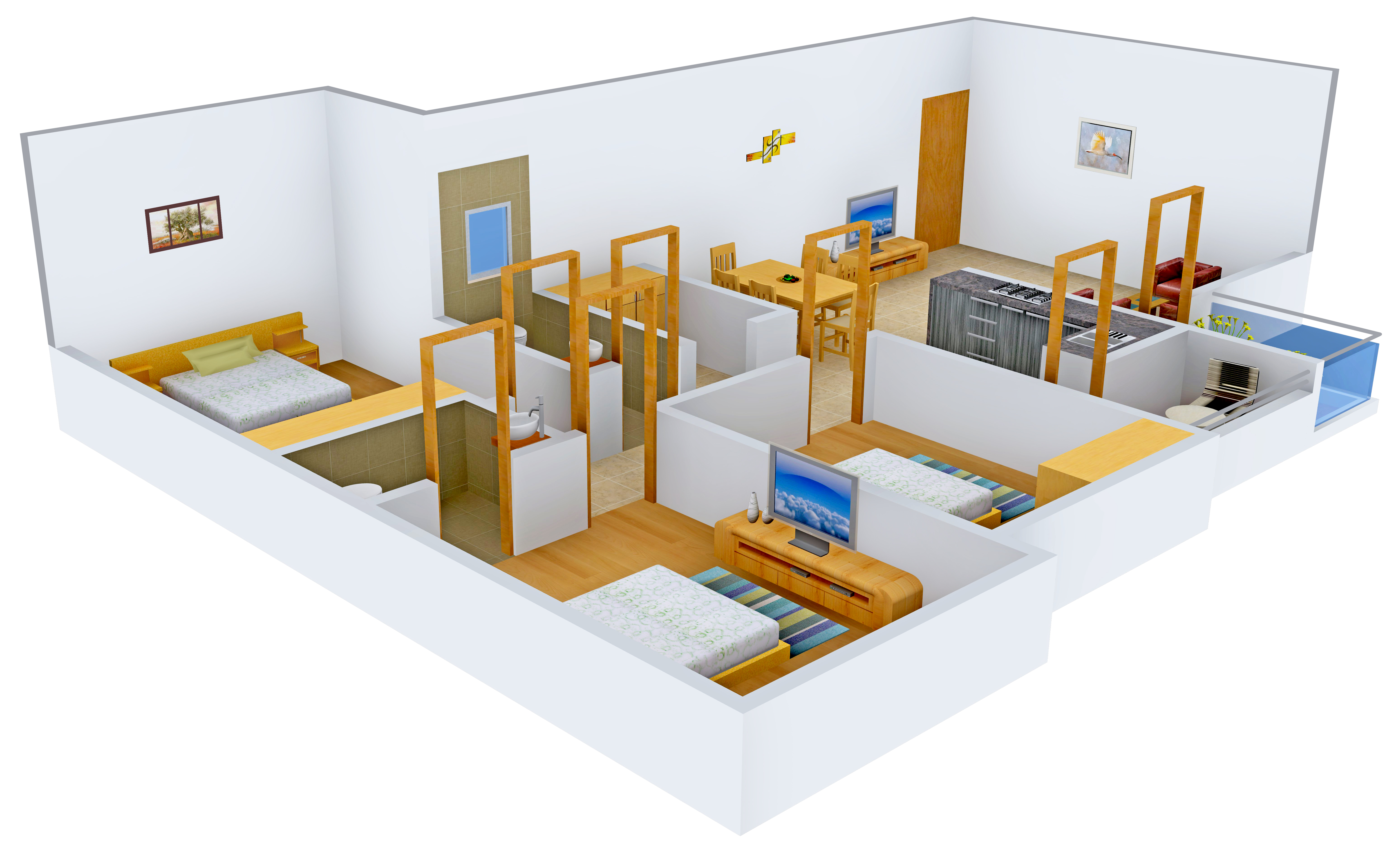 3DFloorPlan of Shree The Mark Phase 1