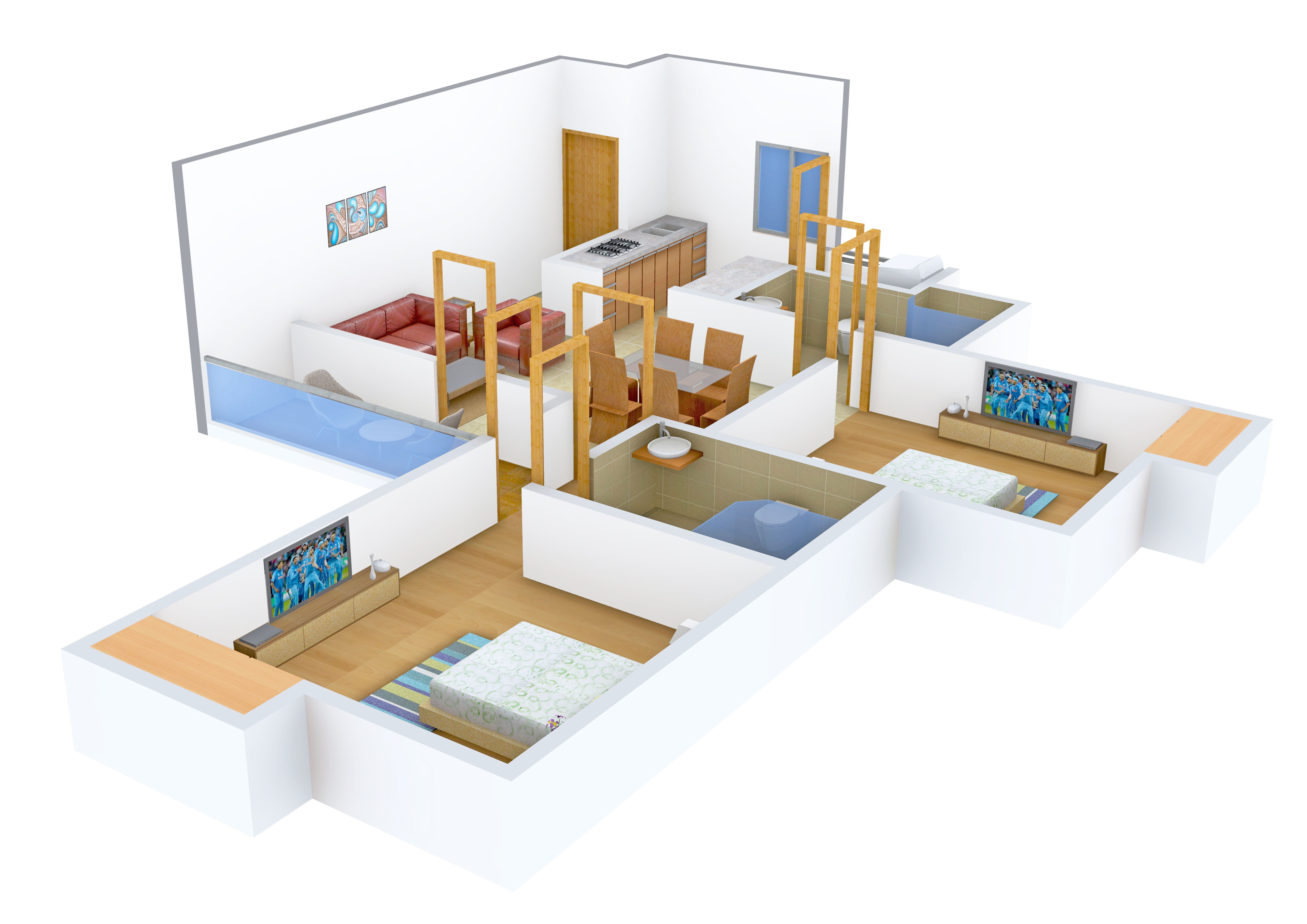 3DFloorPlan of Eldeco Aamantran