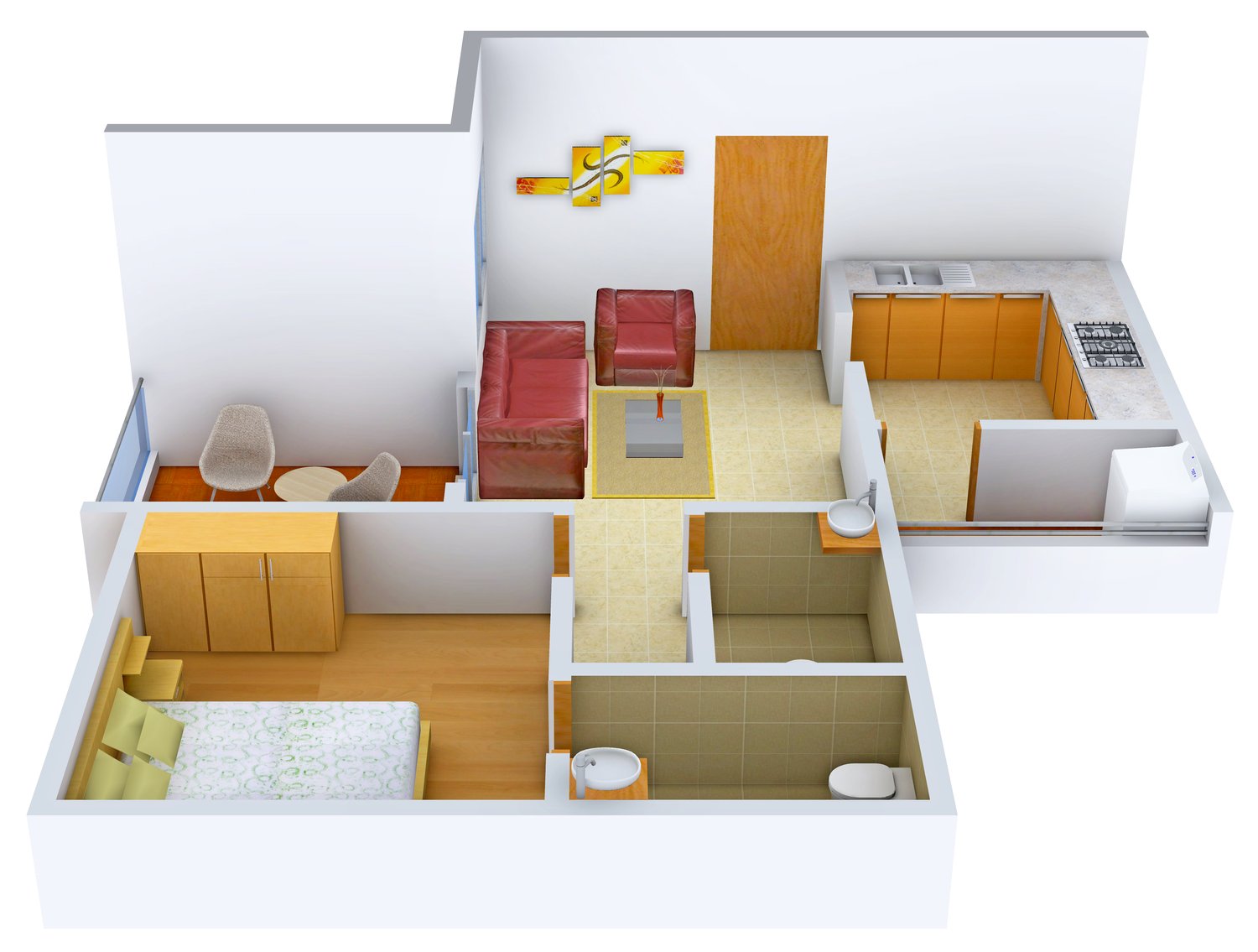 3DFloorPlan of GK Jhulelal Towers