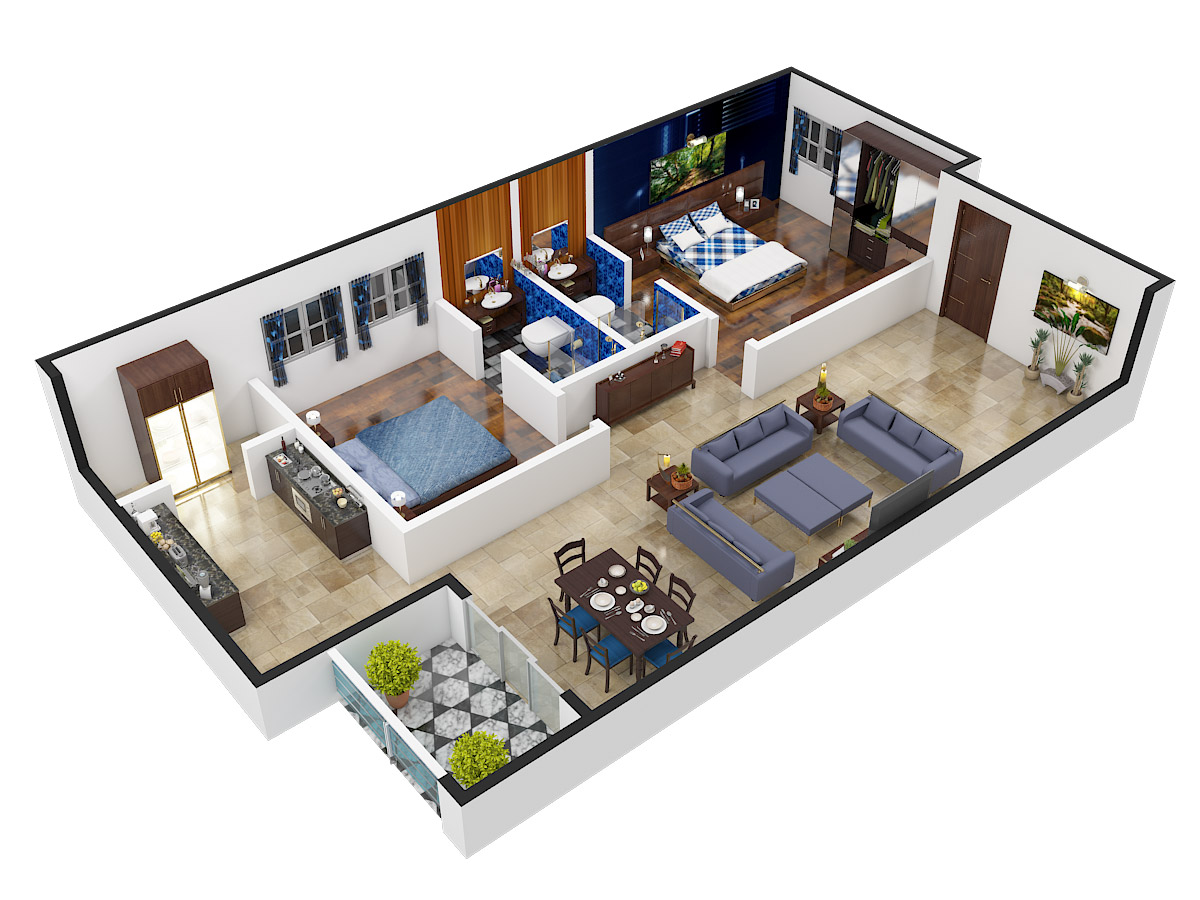 3DFloorPlan of Indis Jade At City