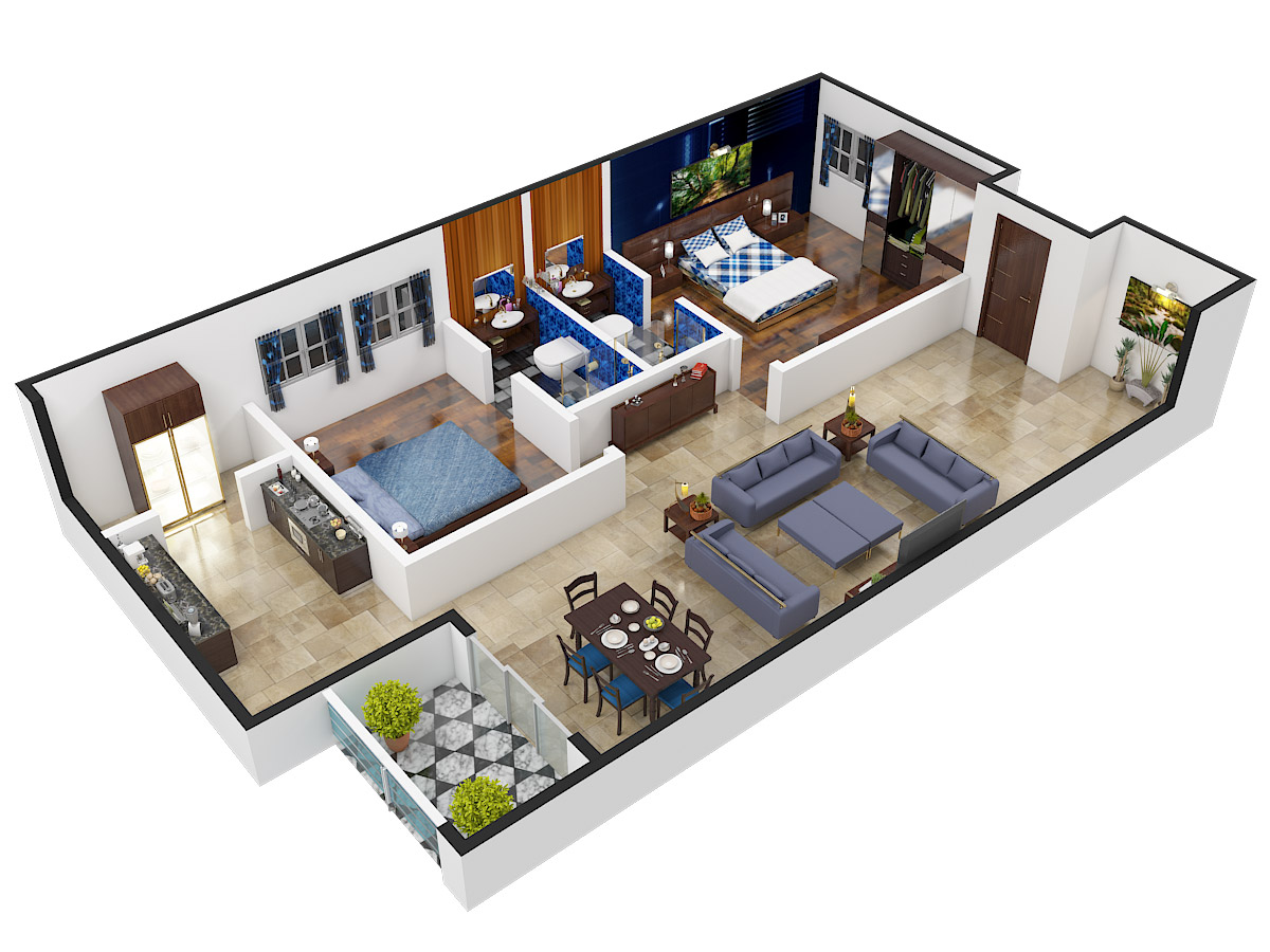3DFloorPlan of Indis Jade At City