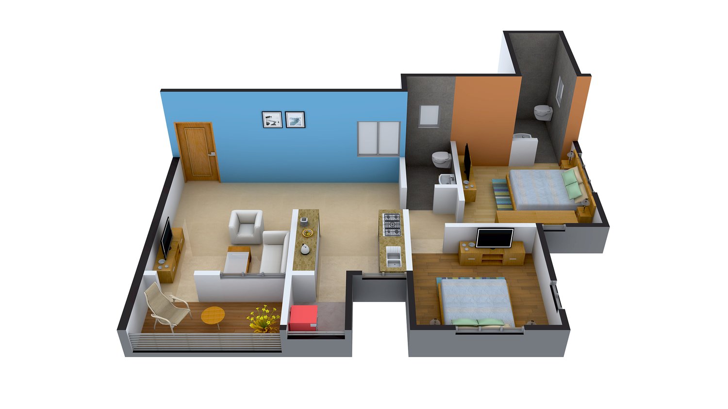 3DFloorPlan of TCG Verve Residency