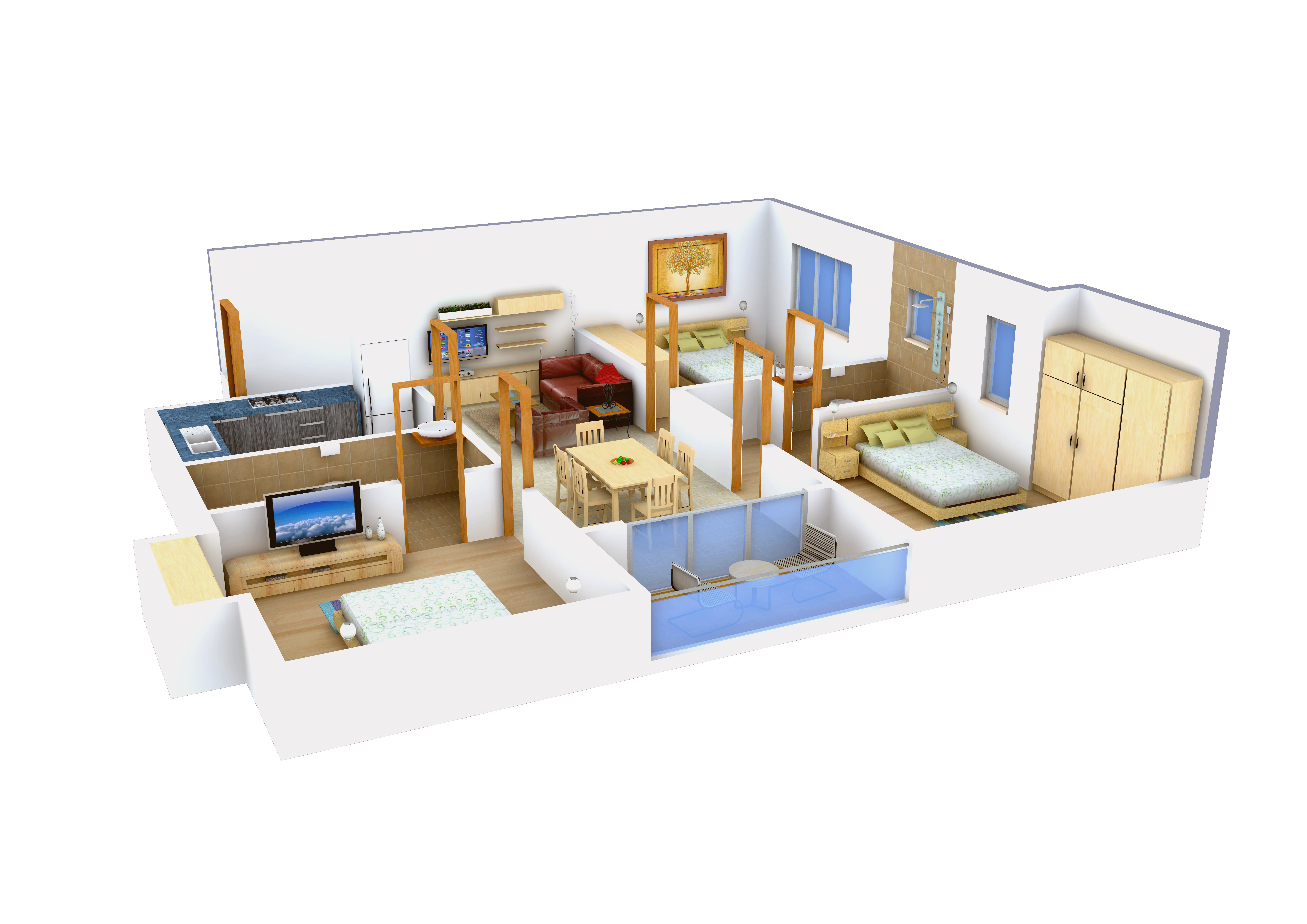3DFloorPlan of Sandhu Ekam Park View