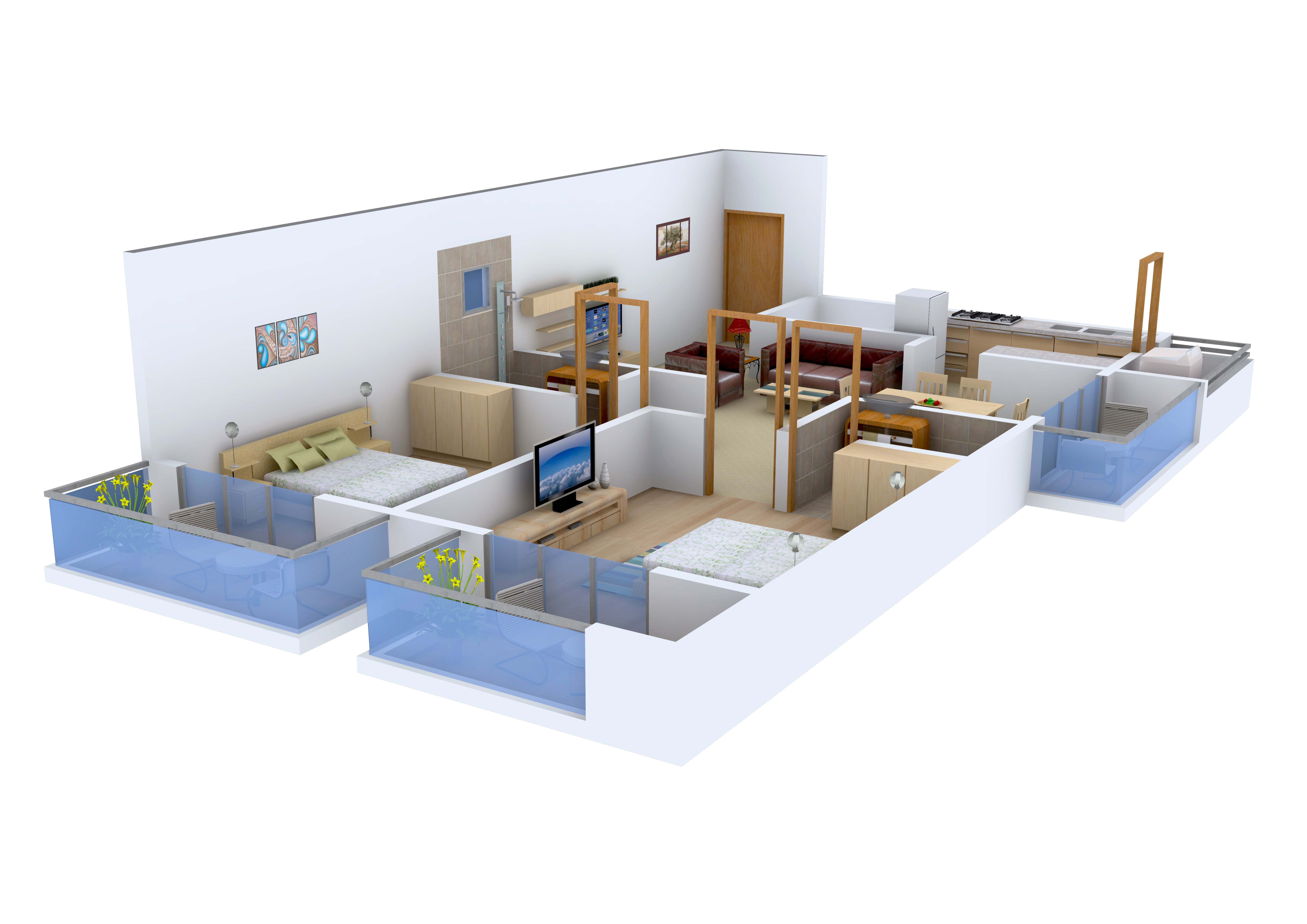 3DFloorPlan of Rajarajeshware RR Elegance