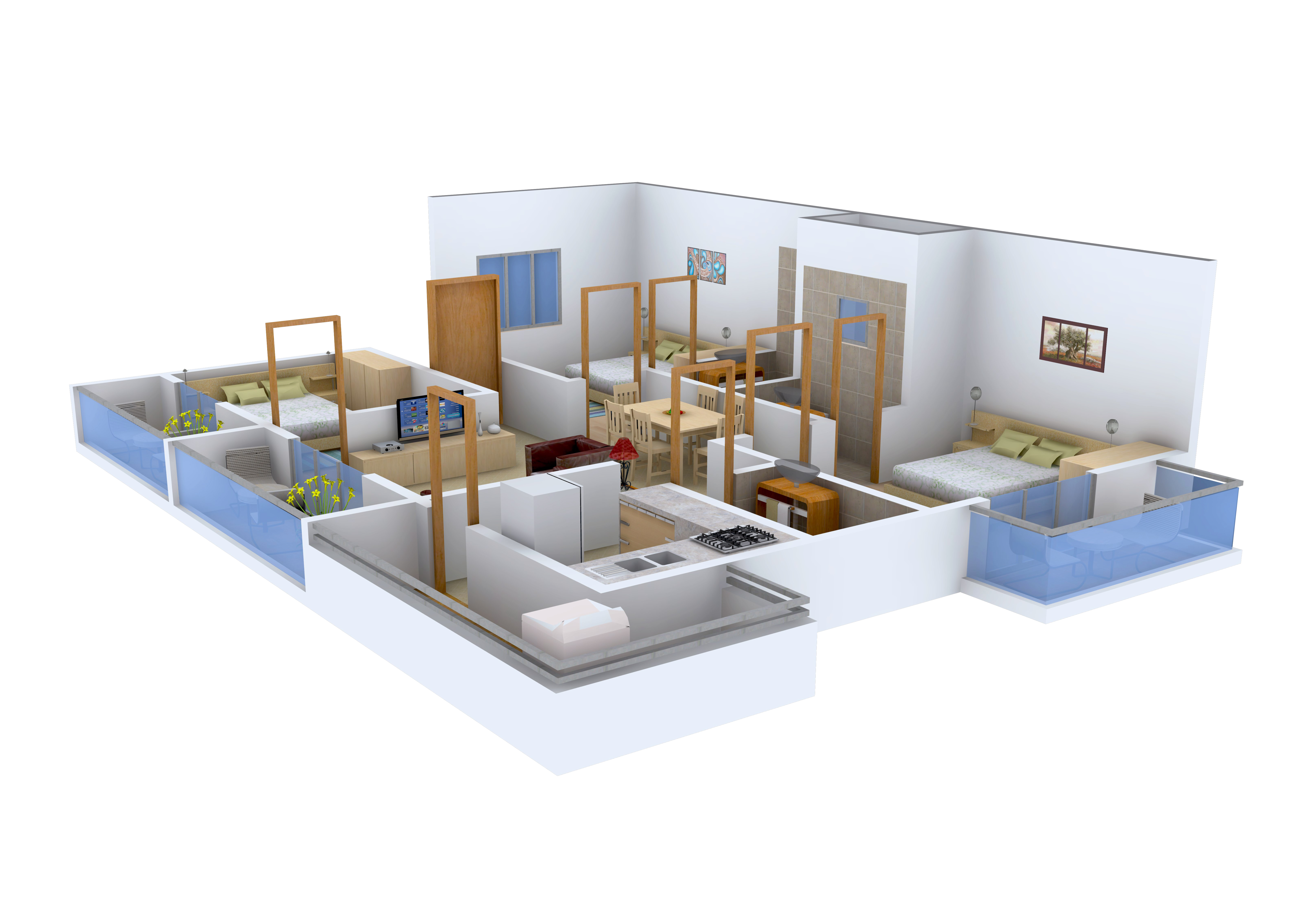 3DFloorPlan of Rajarajeshware RR Elegance