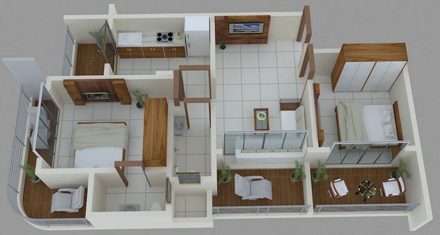 3DFloorPlan of Jet Sai Residency