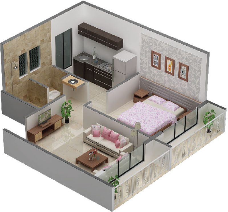 3DFloorPlan of Kohinoor Tarique Paradise