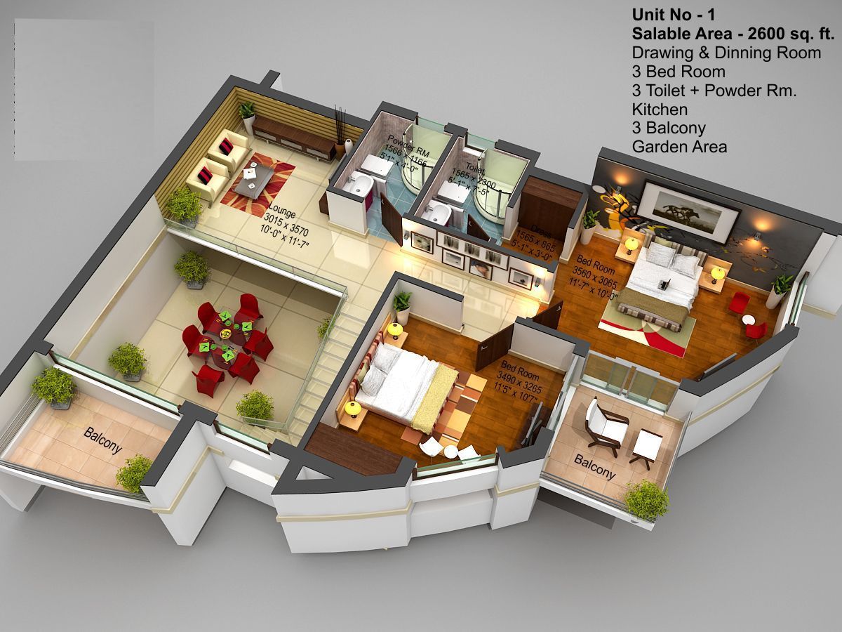 Upper Level Duplex Plan