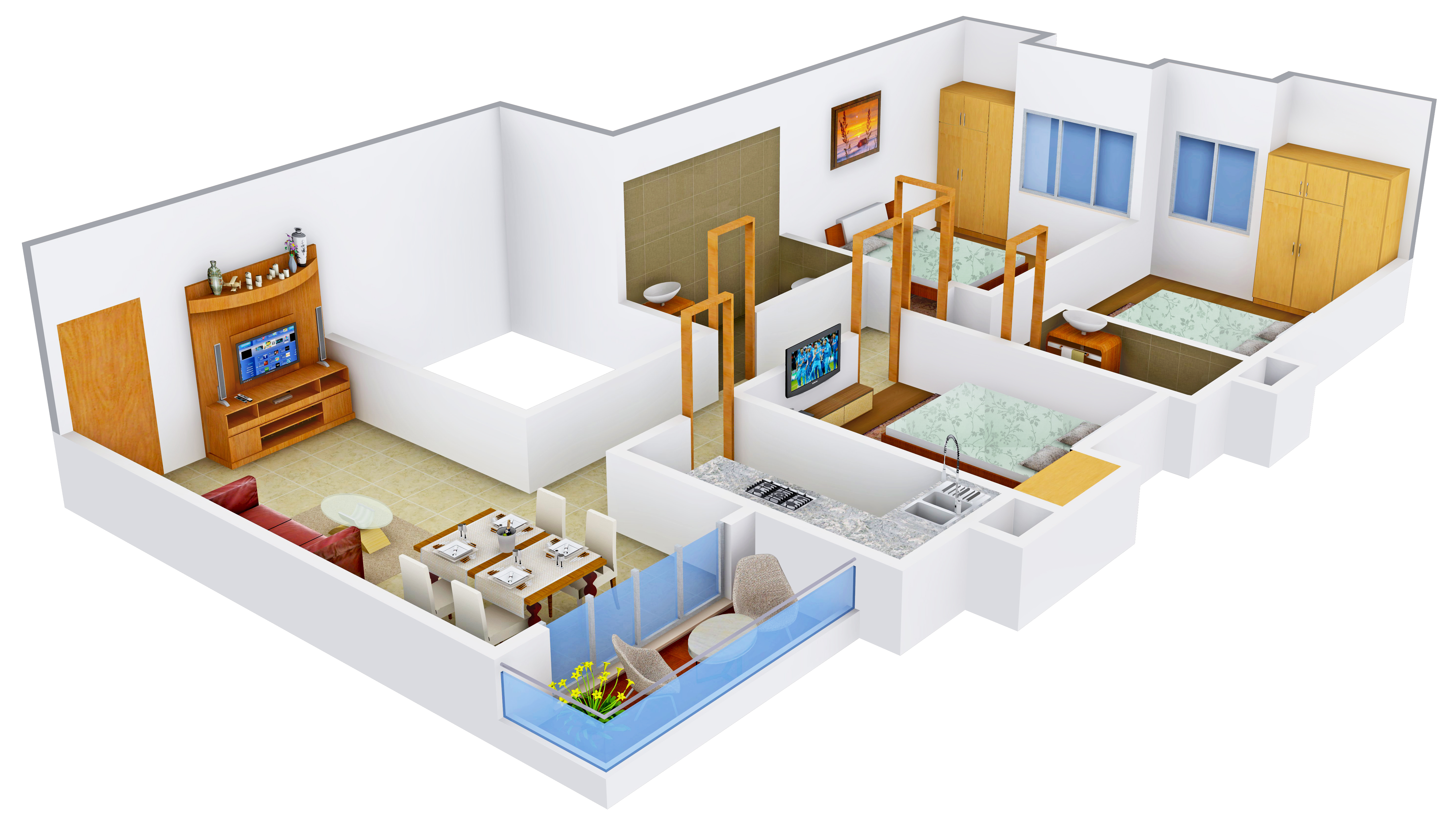 3DFloorPlan of Webstar Sapphire Residency