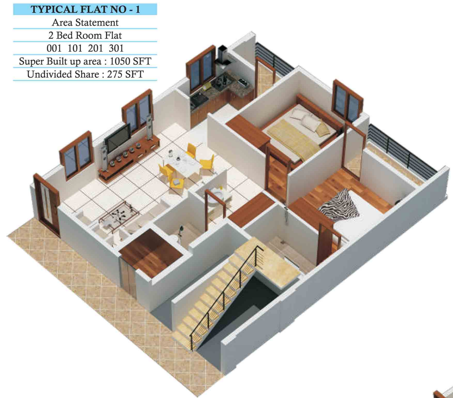 3DFloorPlan of RV Rayara Kirana