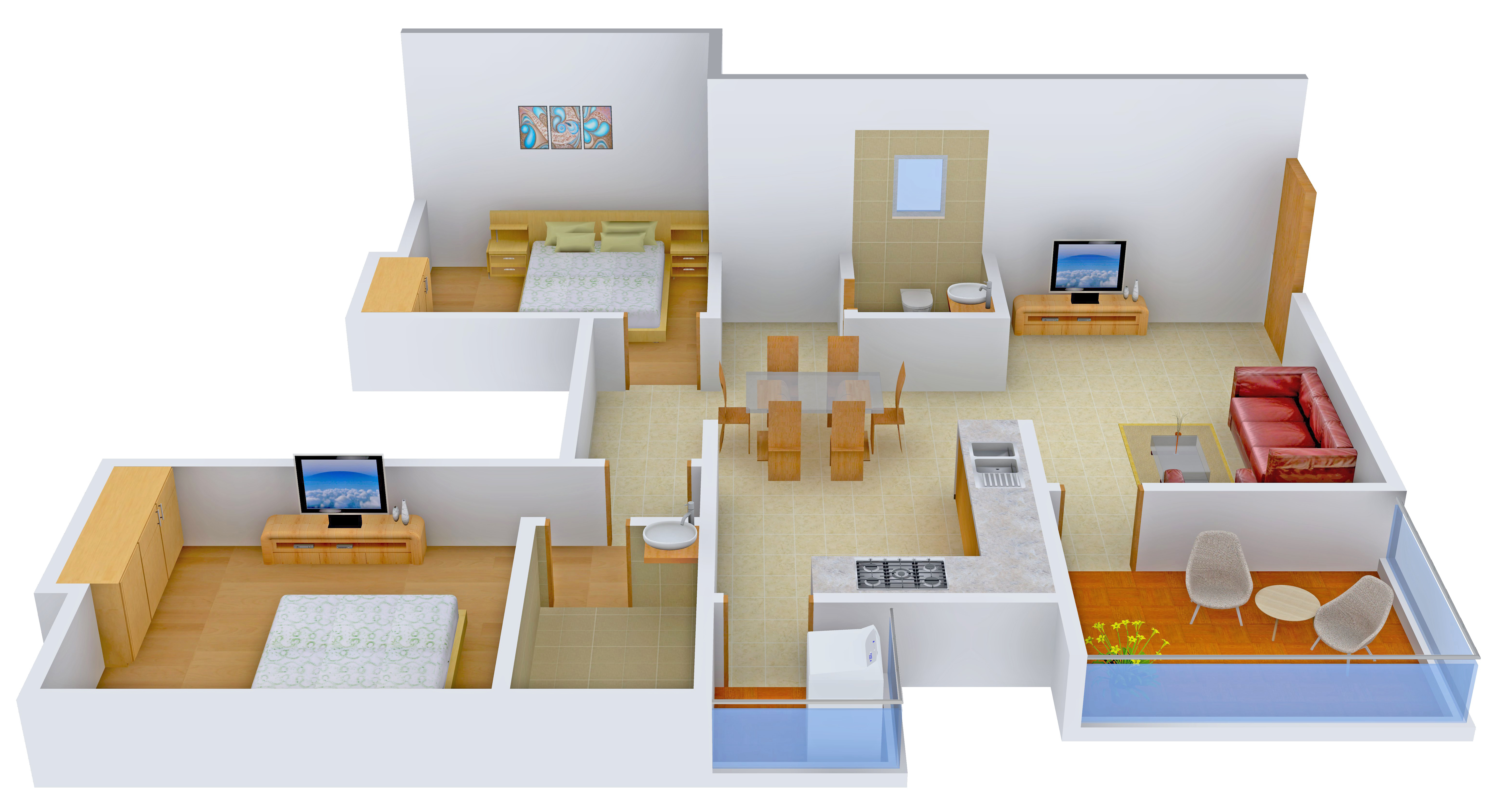 3DFloorPlan of Karan Woodz