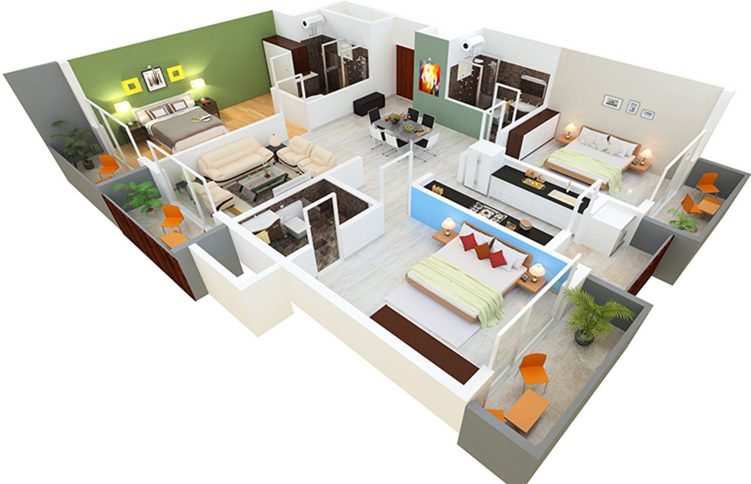 3DFloorPlan of MSR Blue Petals