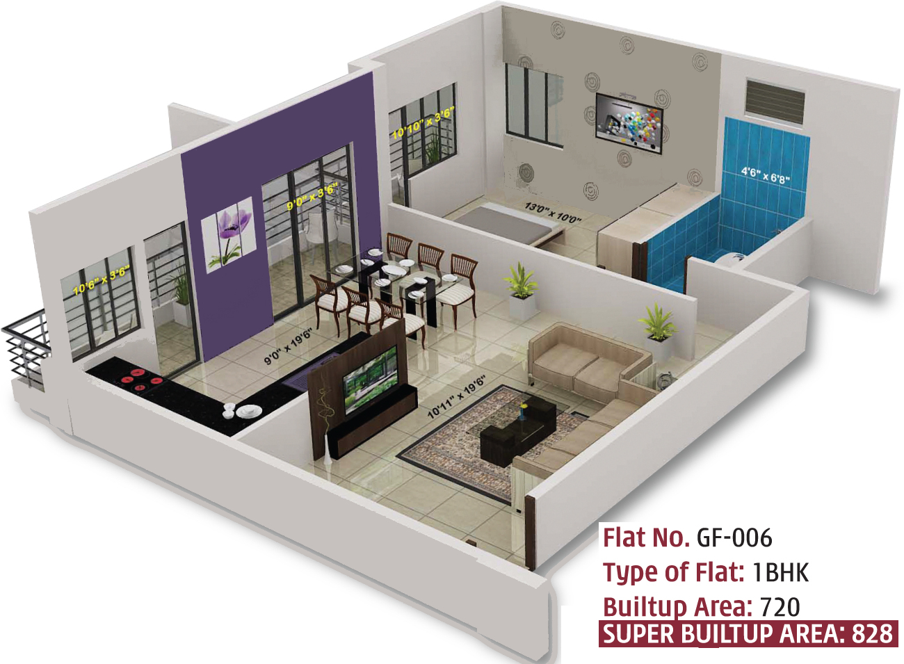 3DFloorPlan of Sree Reddy Sun Moon