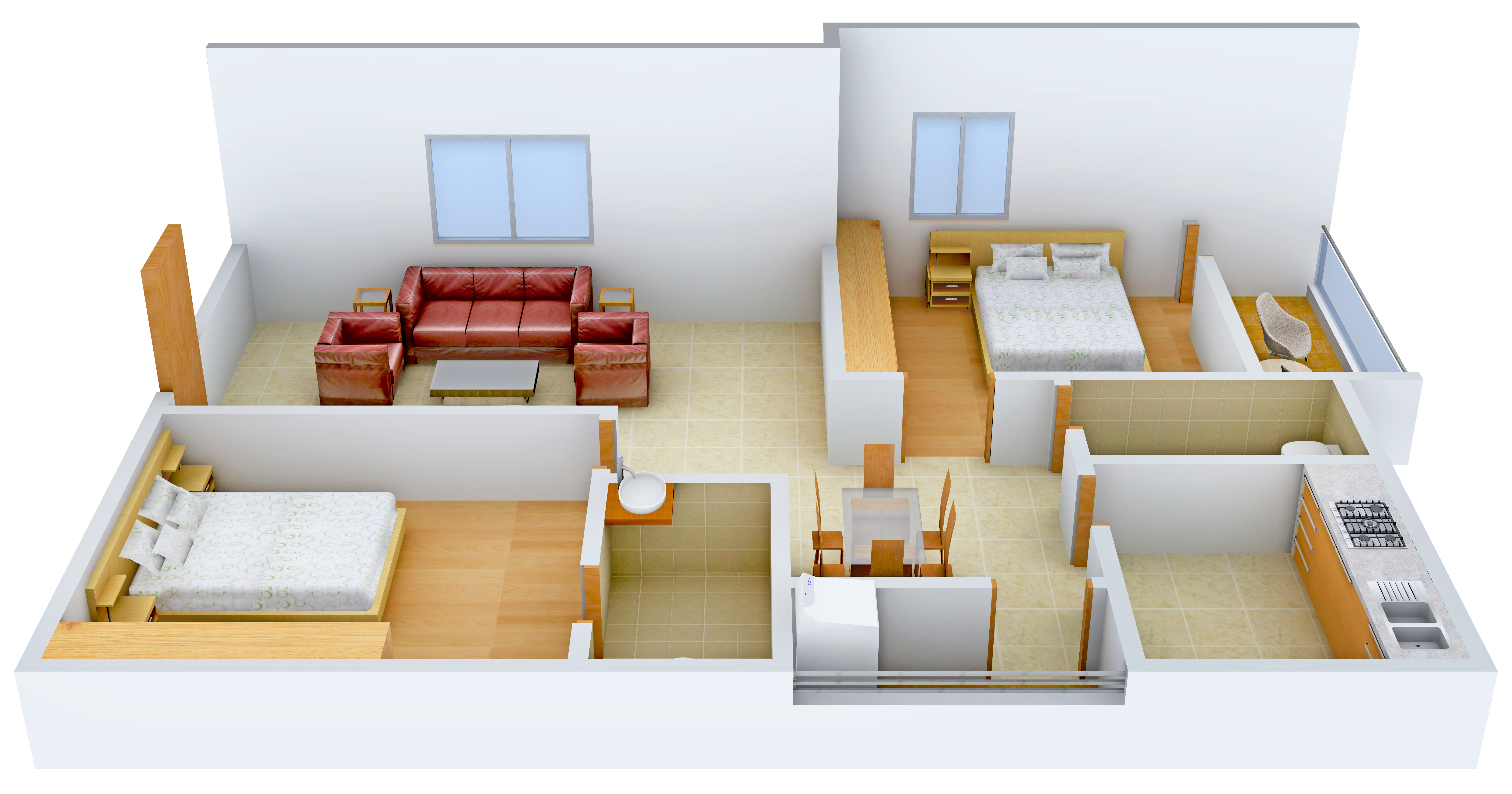3DFloorPlan of Myspace Akshaya