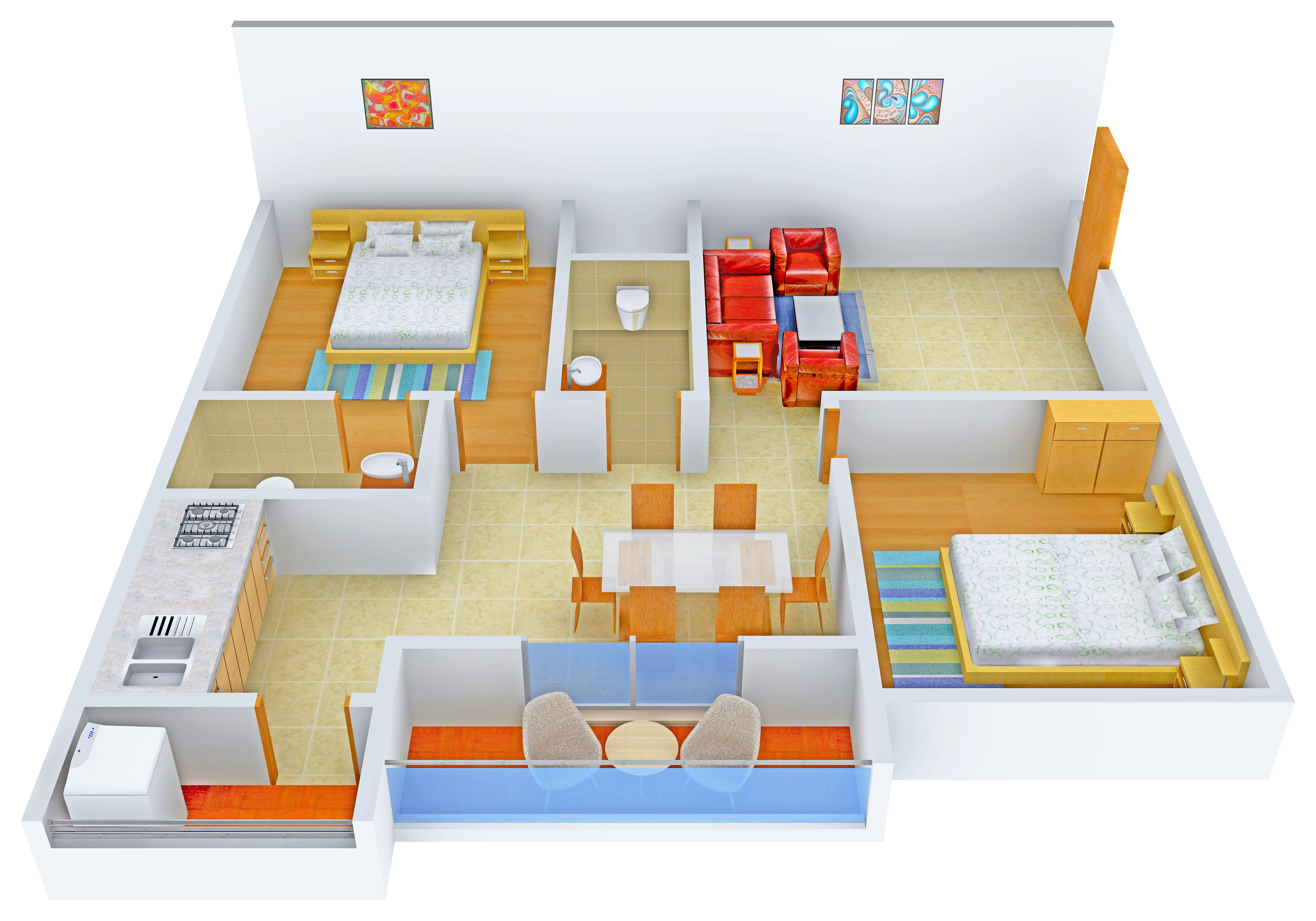 3DFloorPlan of Prathap Sri Sai Jyothi Greens
