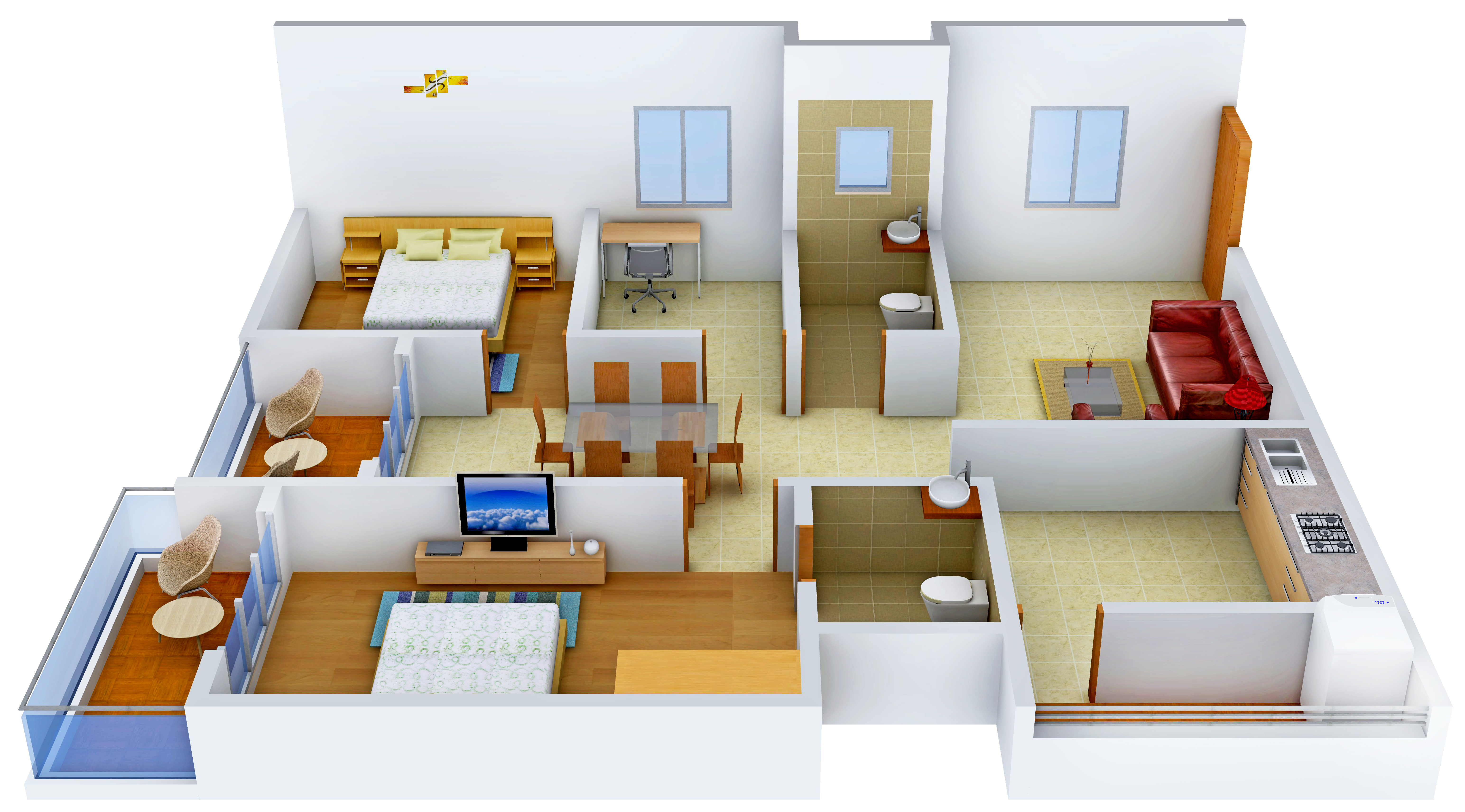 3DFloorPlan of Disha Windsor Gardens